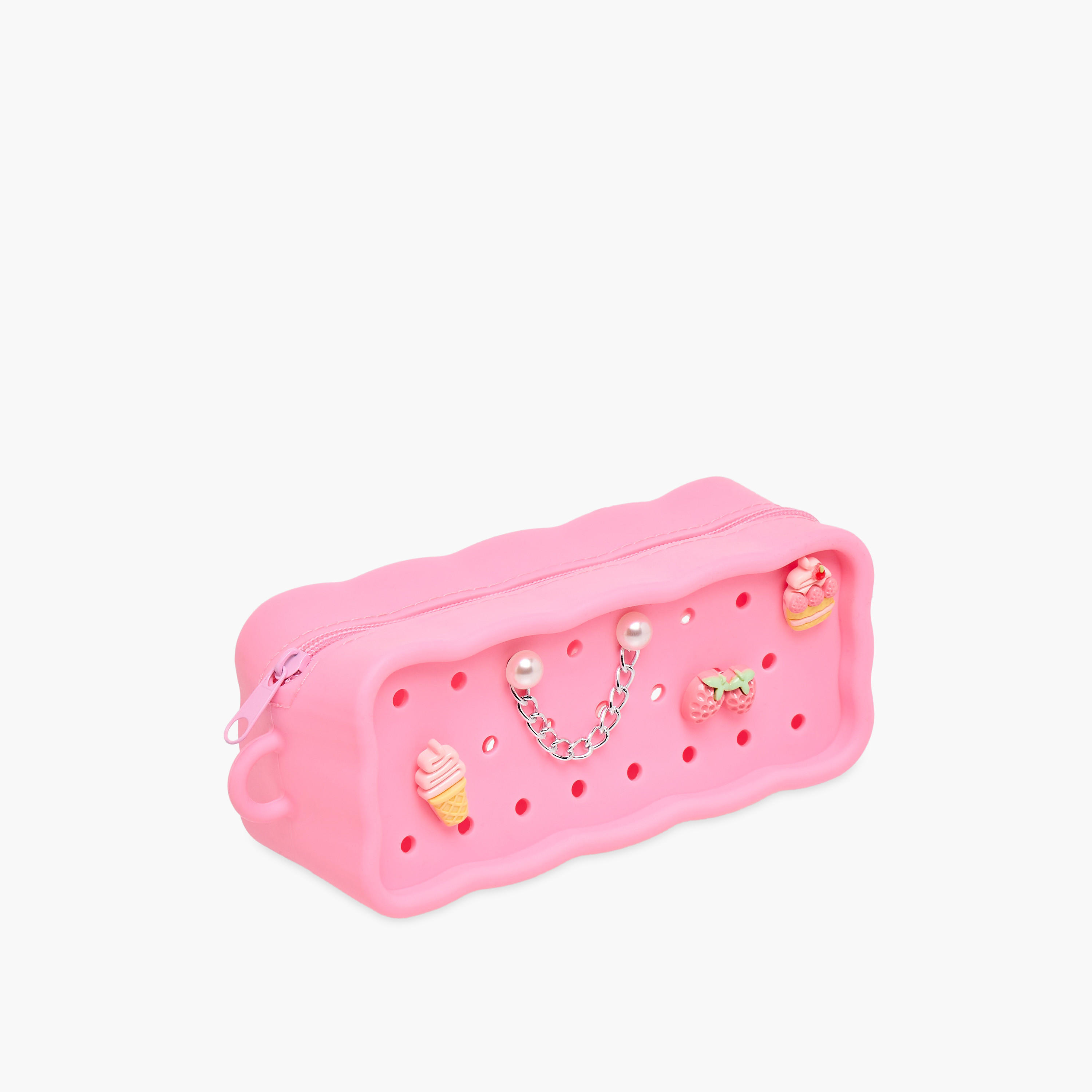 مقلمة سيليكون بسحّاب إغلاق بزينة بدلايّة-school-stationery-pencilcases-image-2