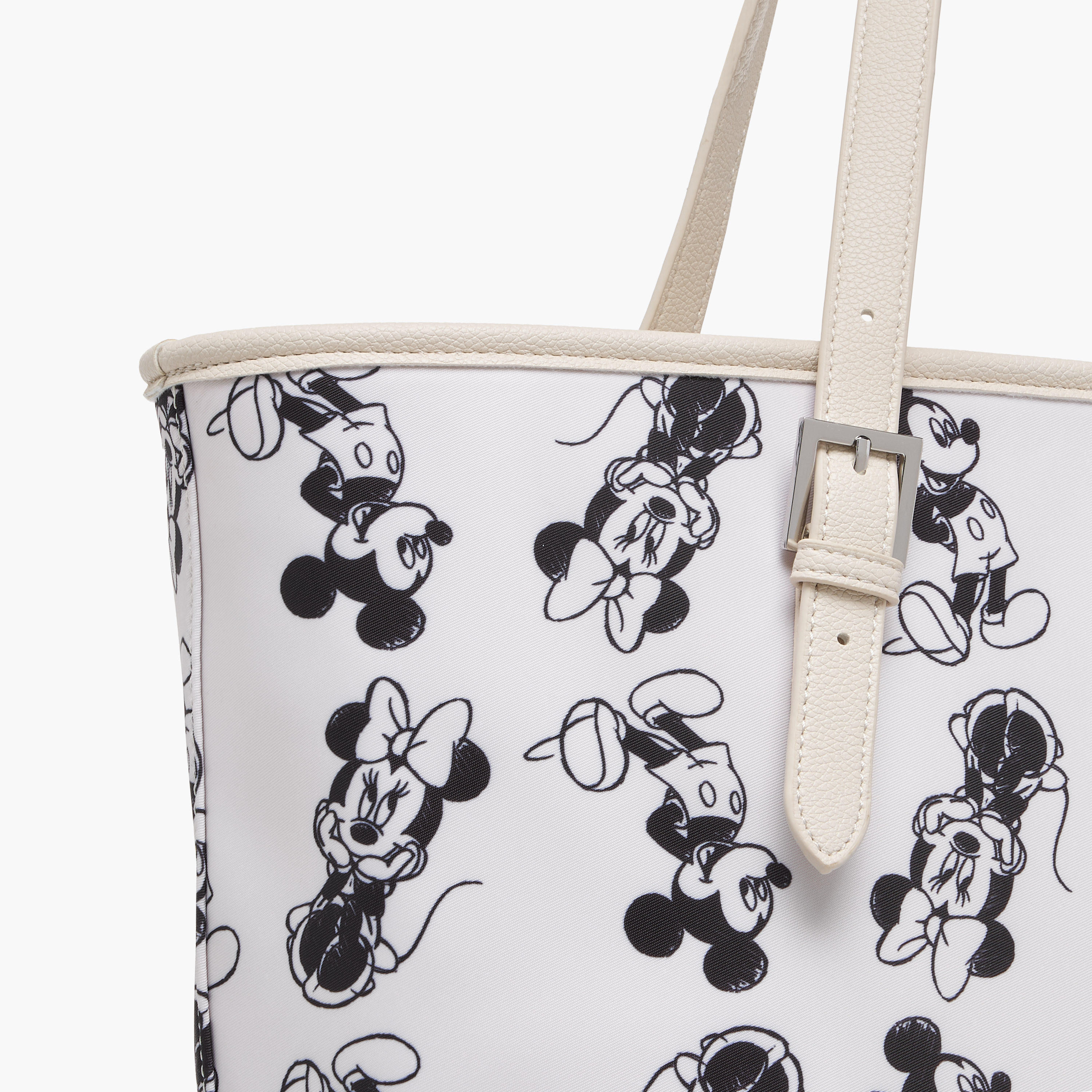 Disney Mickey and Minnie Mouse Print Tote Bag with Double Handle and Zip Closure-women-bagsandwallets-handbags-image-5