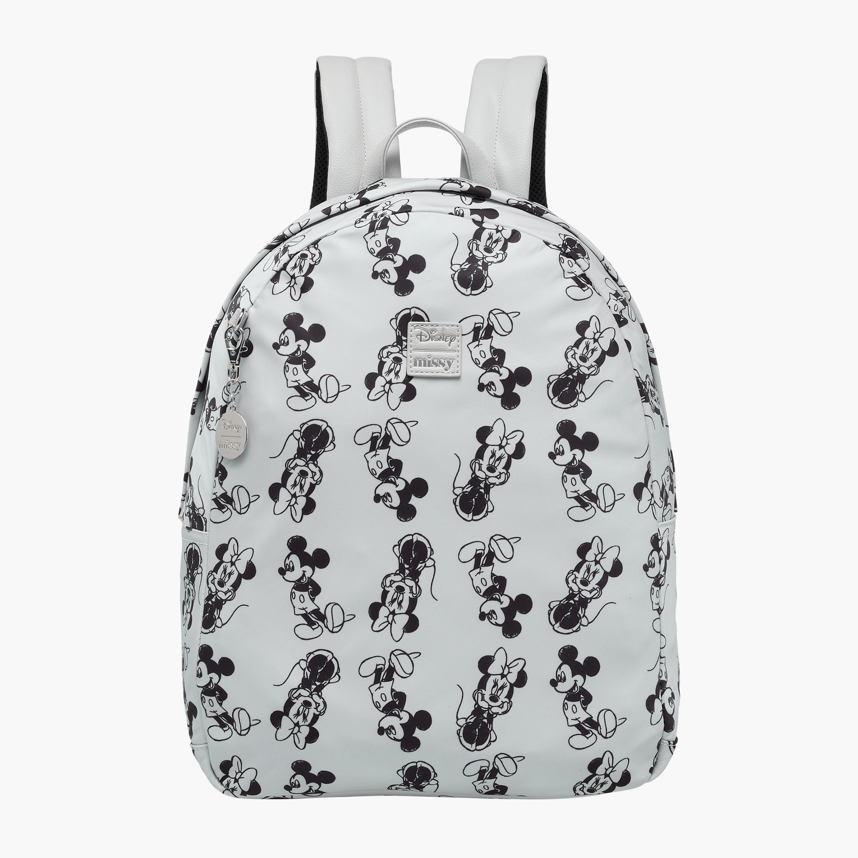 Disney Mickey and Minnie Mouse Print Backpack with Adjustable Straps - 12x34x25 cm-men-bags-image-1