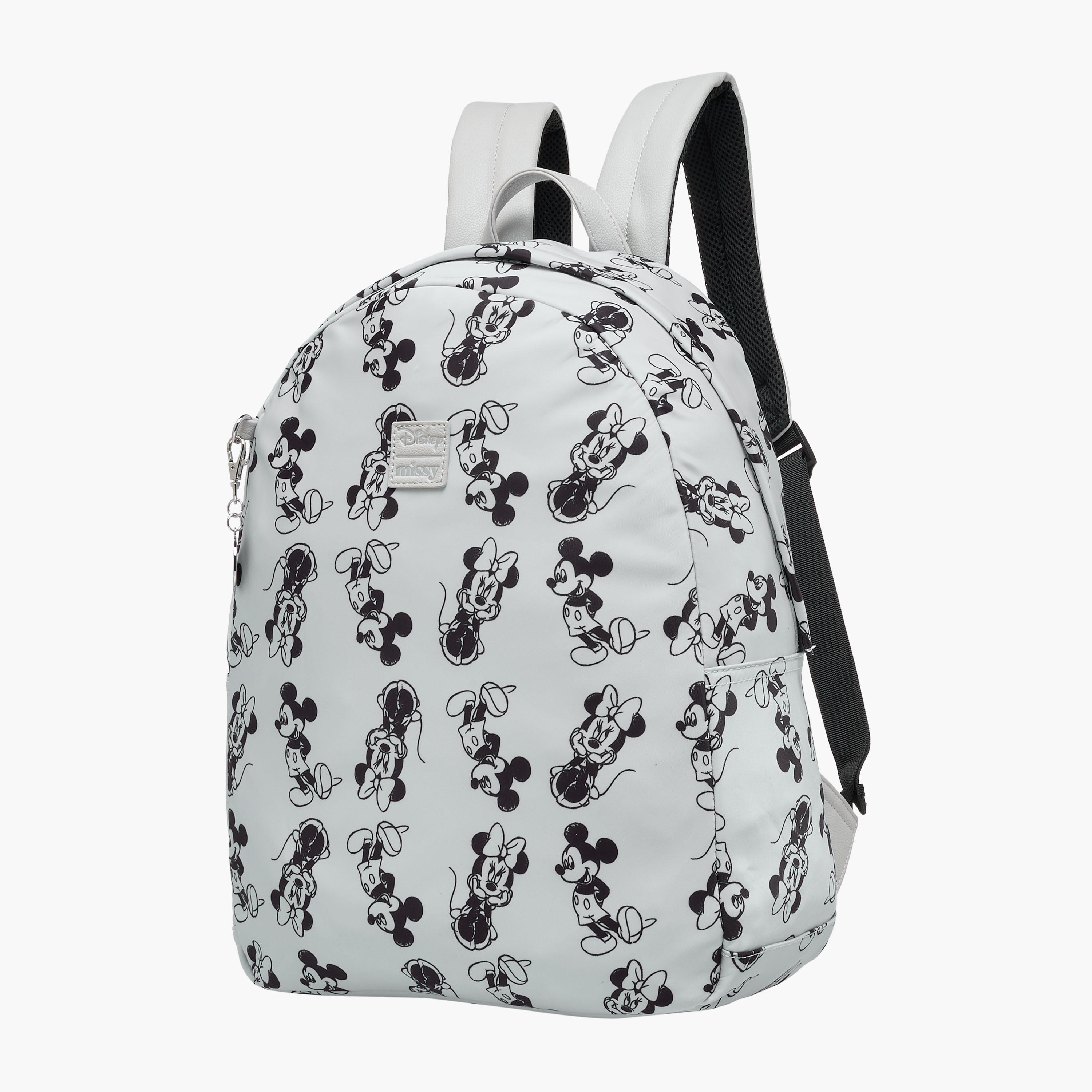 Disney Mickey and Minnie Mouse Print Backpack with Adjustable Straps - 12x34x25 cm-men-bags-image-2