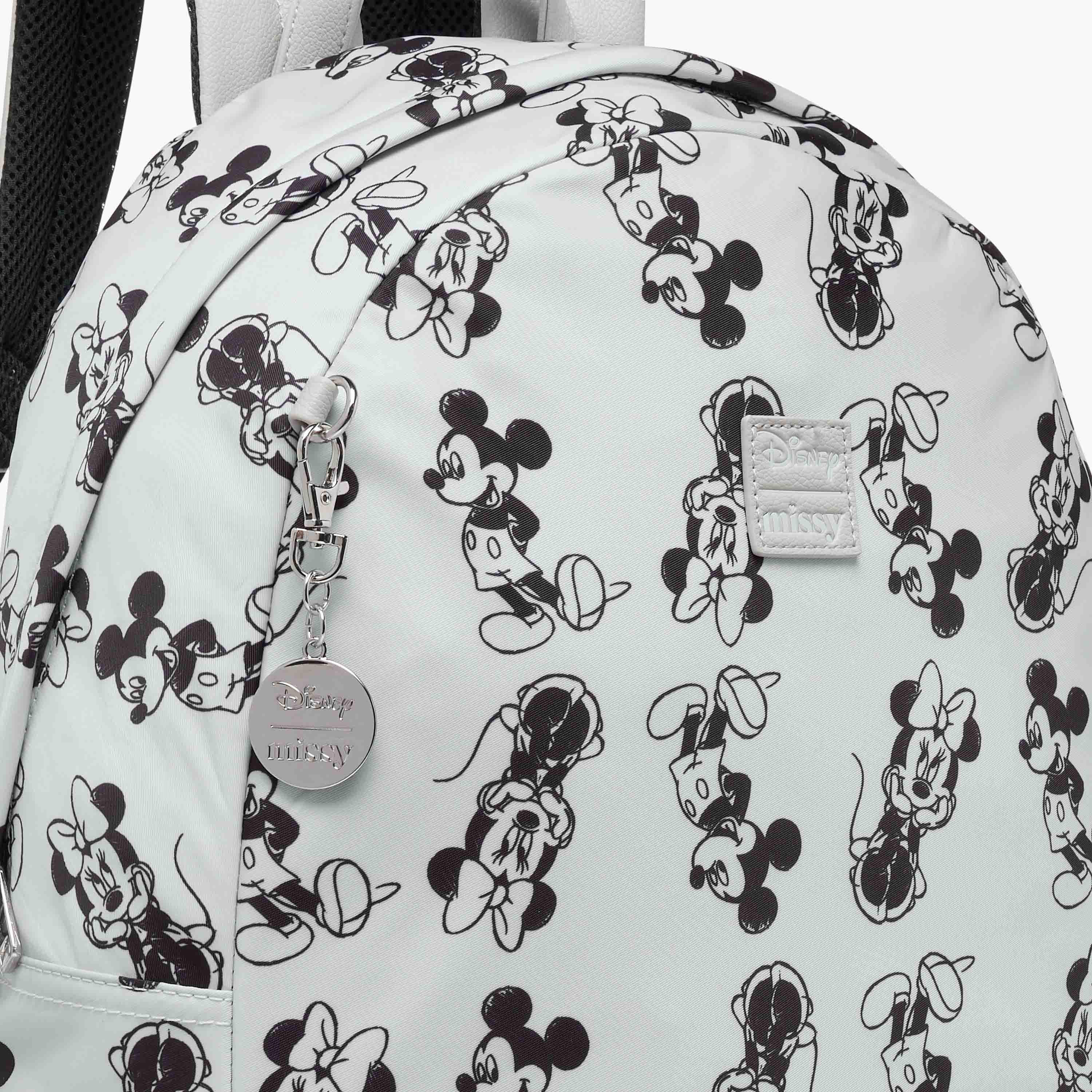 Disney Mickey and Minnie Mouse Print Backpack with Adjustable Straps - 12x34x25 cm-men-bags-image-4