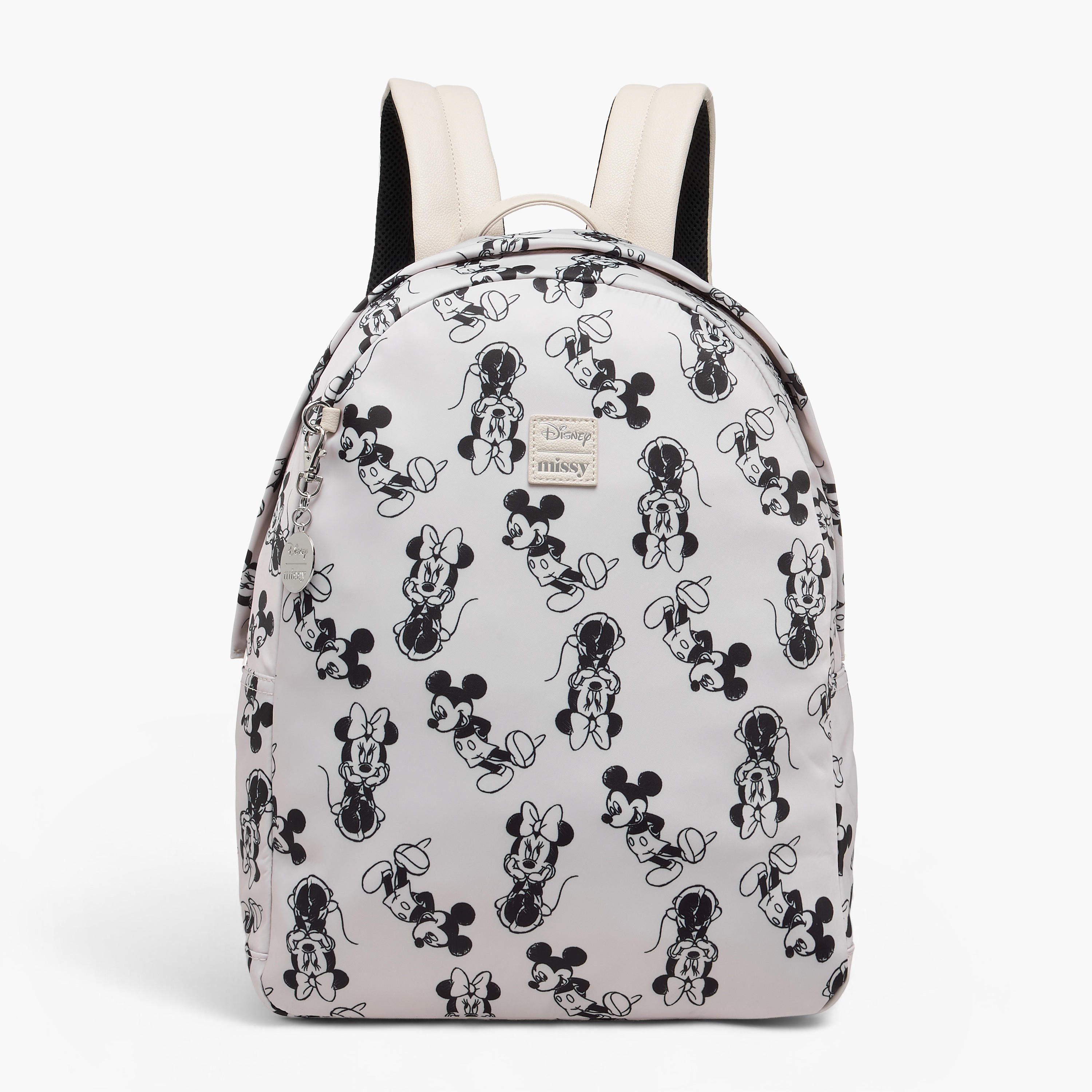 Disney Mickey and Minnie Mouse Print Backpack with Adjustable Straps - 12x34x25 cm-men-bags-image-1
