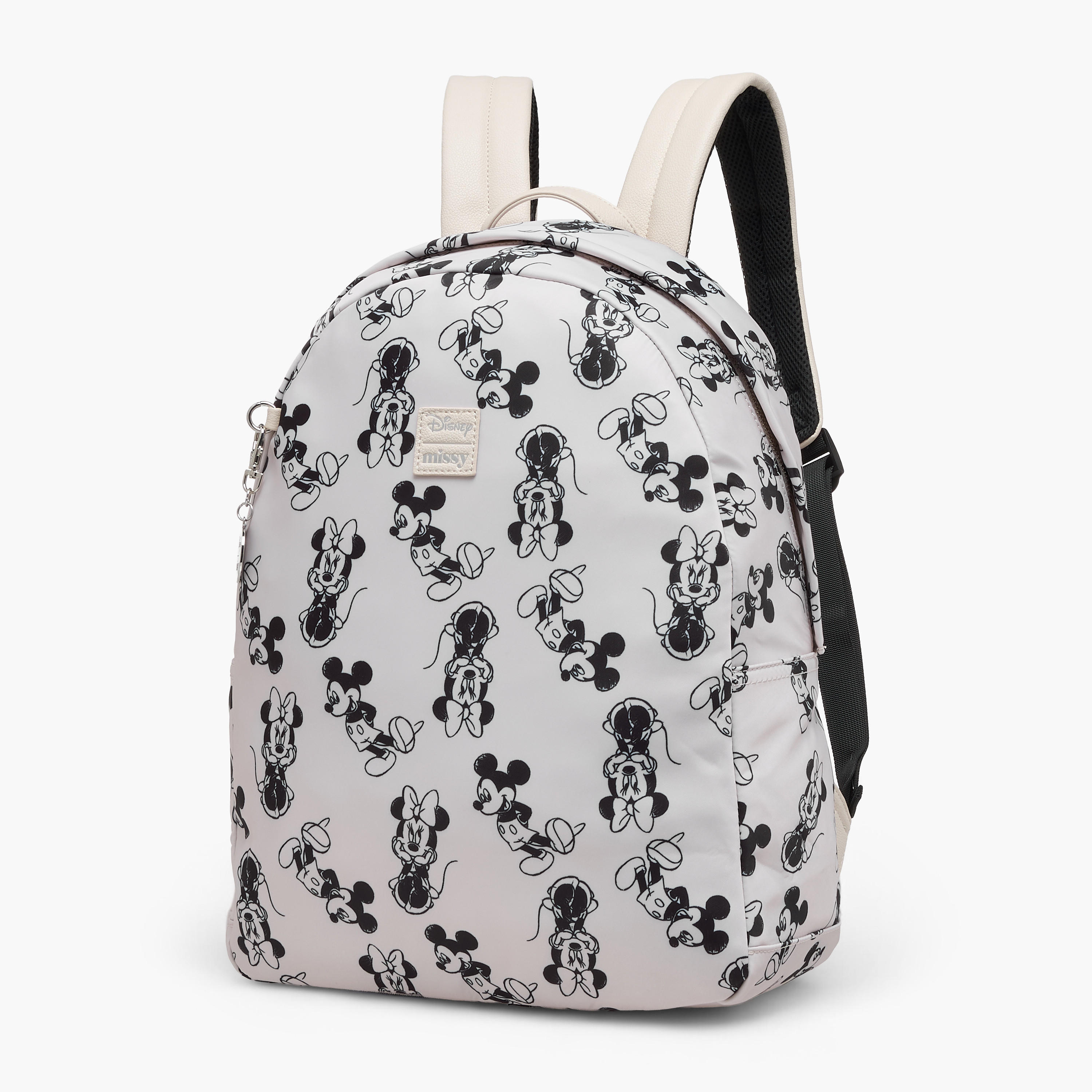 Disney Mickey and Minnie Mouse Print Backpack with Adjustable Straps - 12x34x25 cm-men-bags-image-2