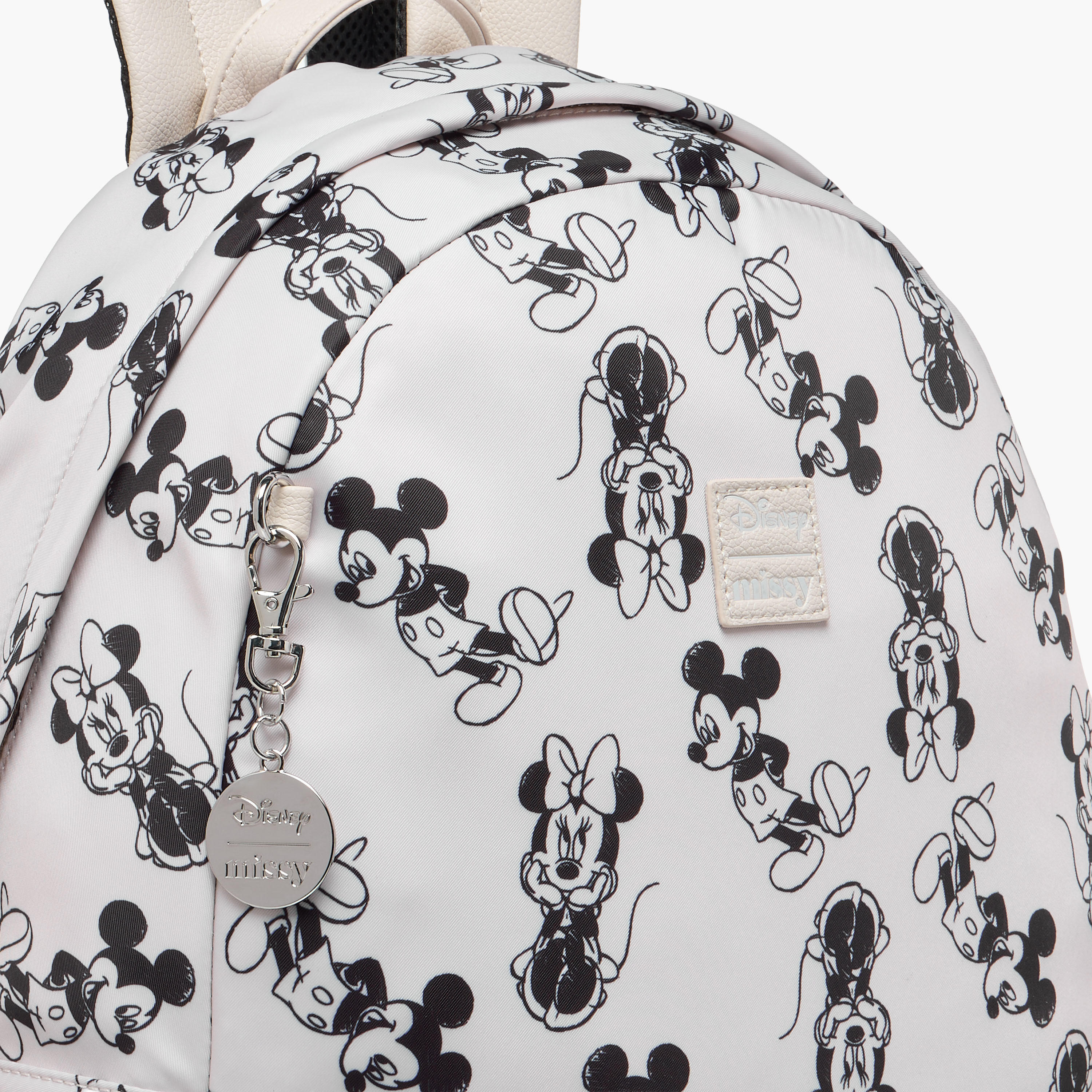 Disney Mickey and Minnie Mouse Print Backpack with Adjustable Straps - 12x34x25 cm-men-bags-image-4