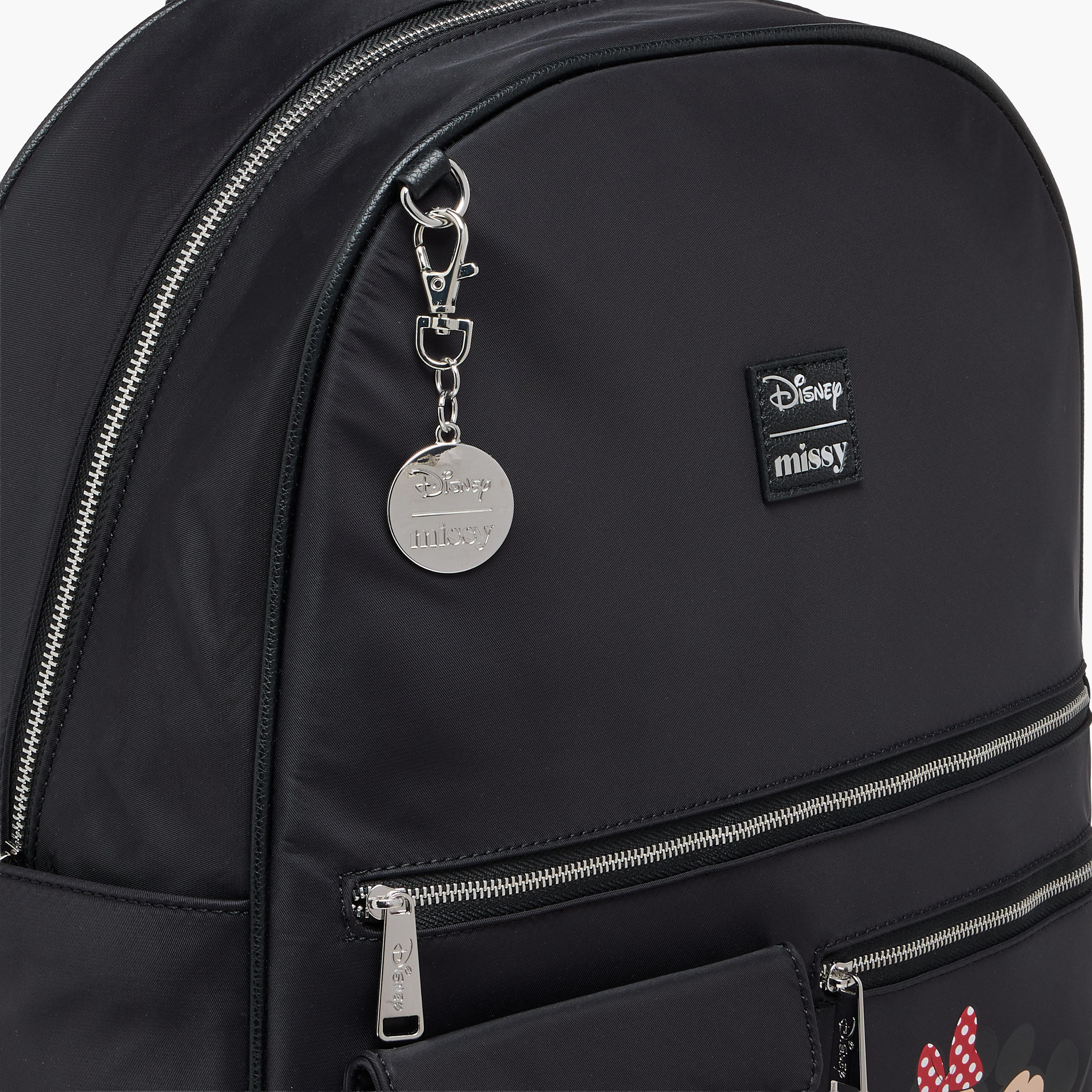 Disney Mickey and Minnie Mouse Print Backpack with Adjustable Straps and Zip Closure - 12x25x34 cm-women-bagsandwallets-backpacks-image-4