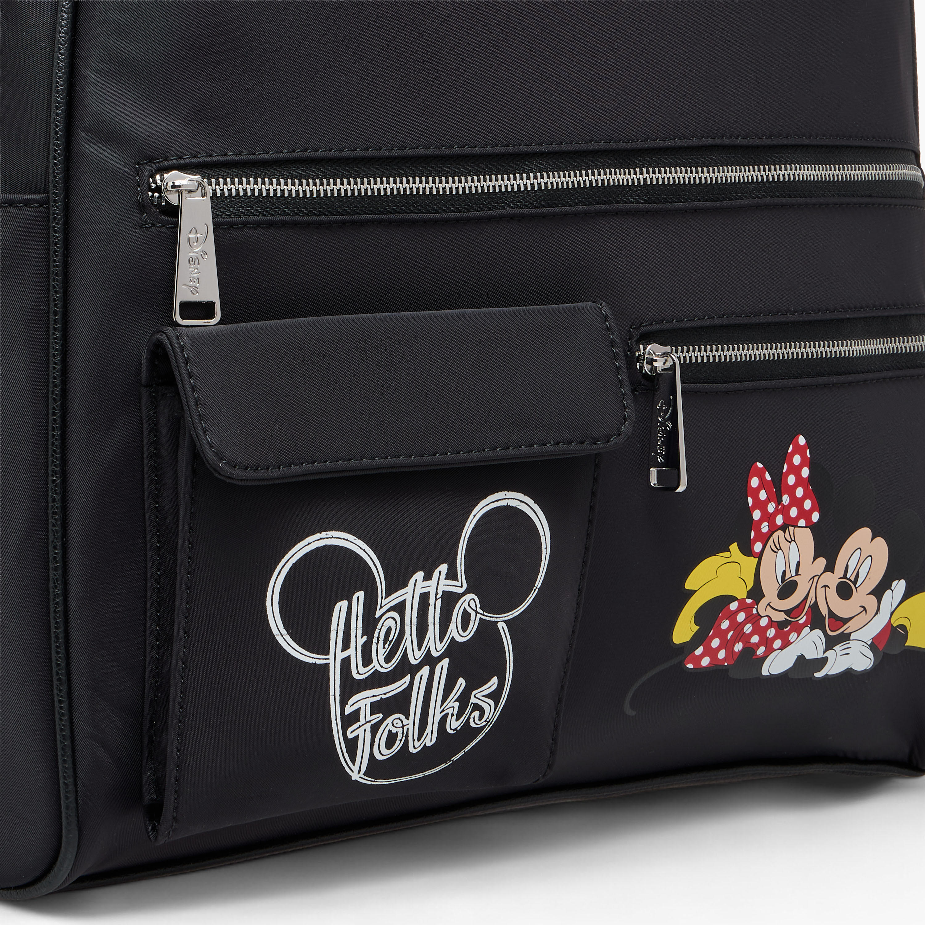 Disney Mickey and Minnie Mouse Print Backpack with Adjustable Straps and Zip Closure - 12x25x34 cm-women-bagsandwallets-backpacks-image-5