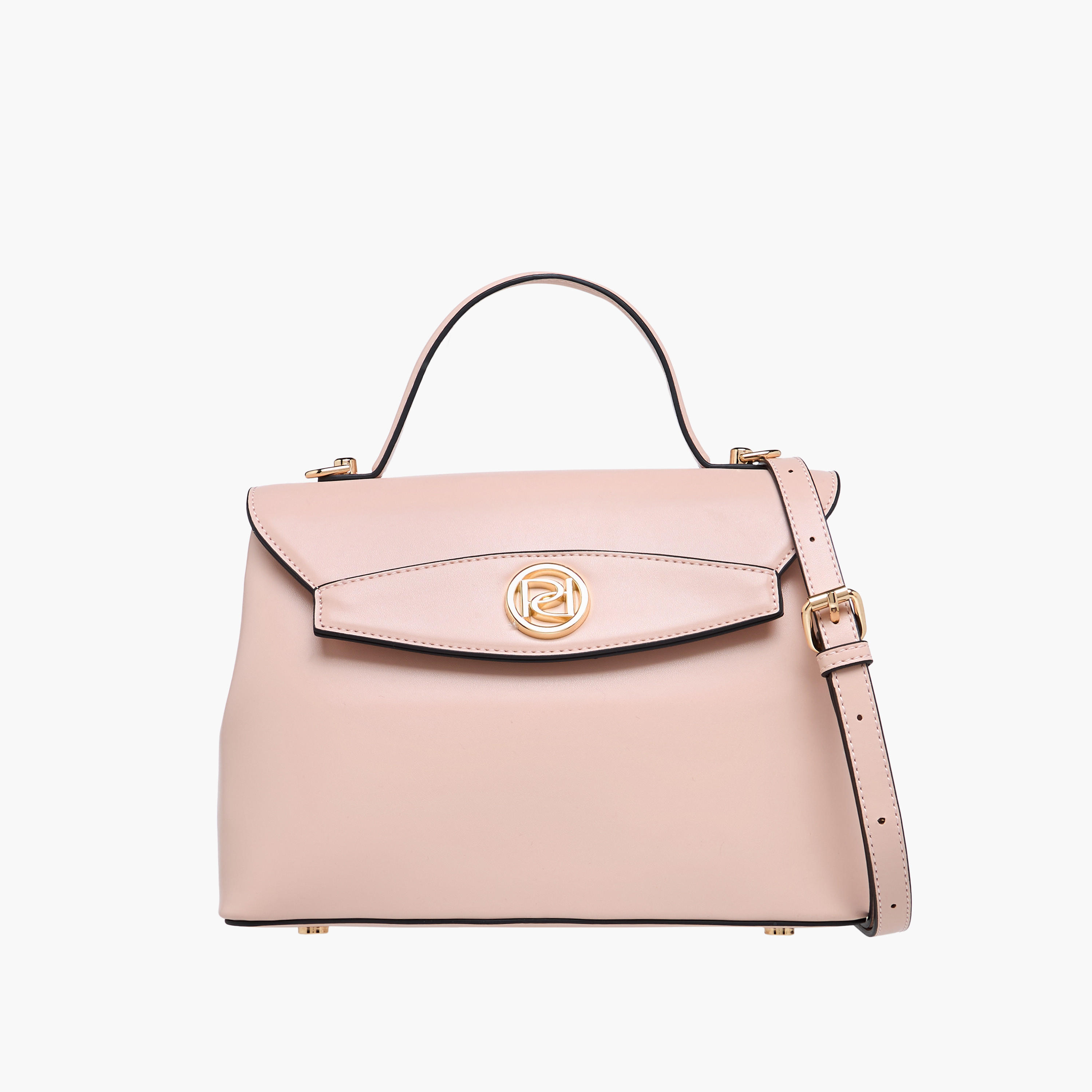 Paprika Solid Satchel Bag with Button Closure-women-bagsandwallets-handbags-image-1