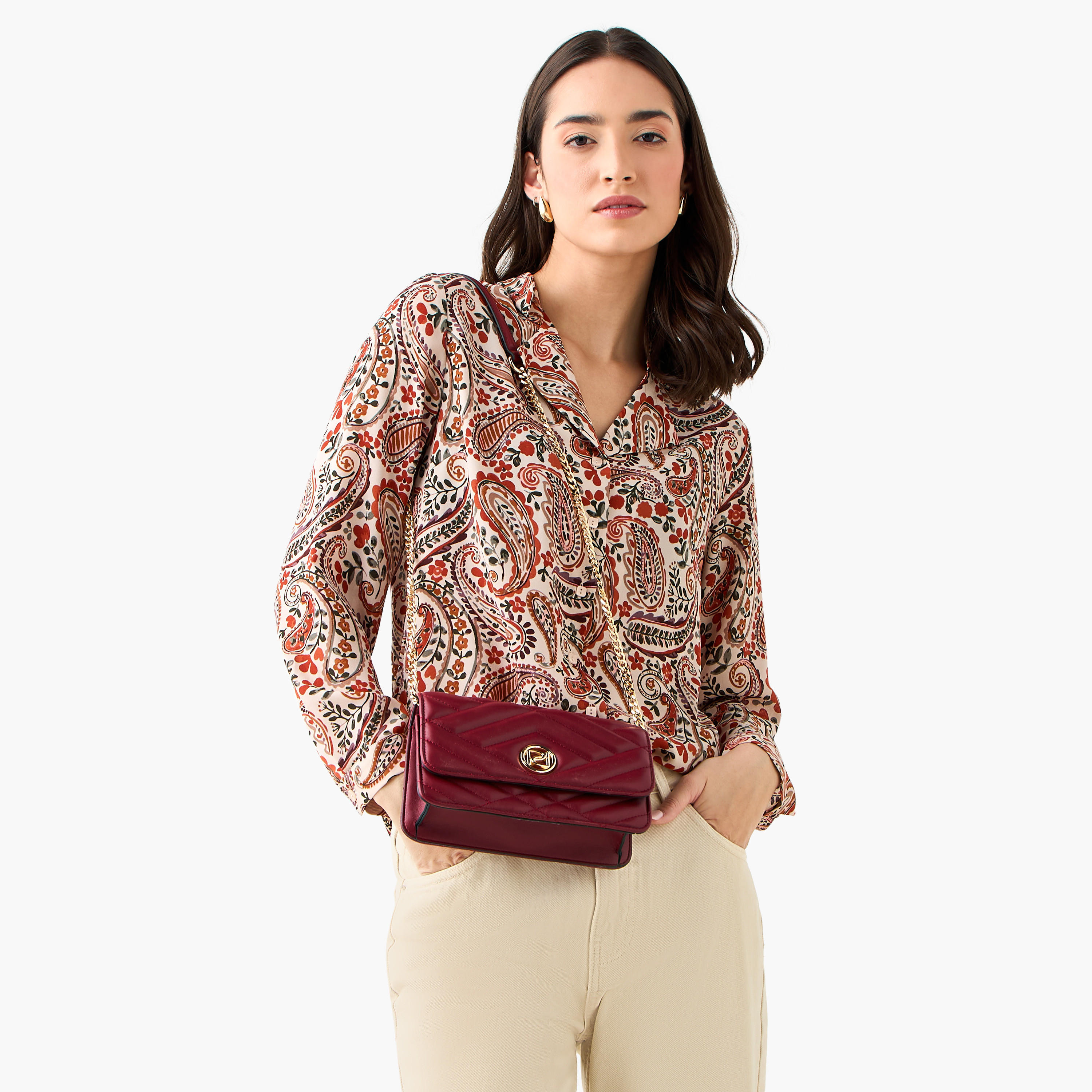 Paprika Quilted Crossbody Bag with Button Closure-women-bagsandwallets-handbags-image-2