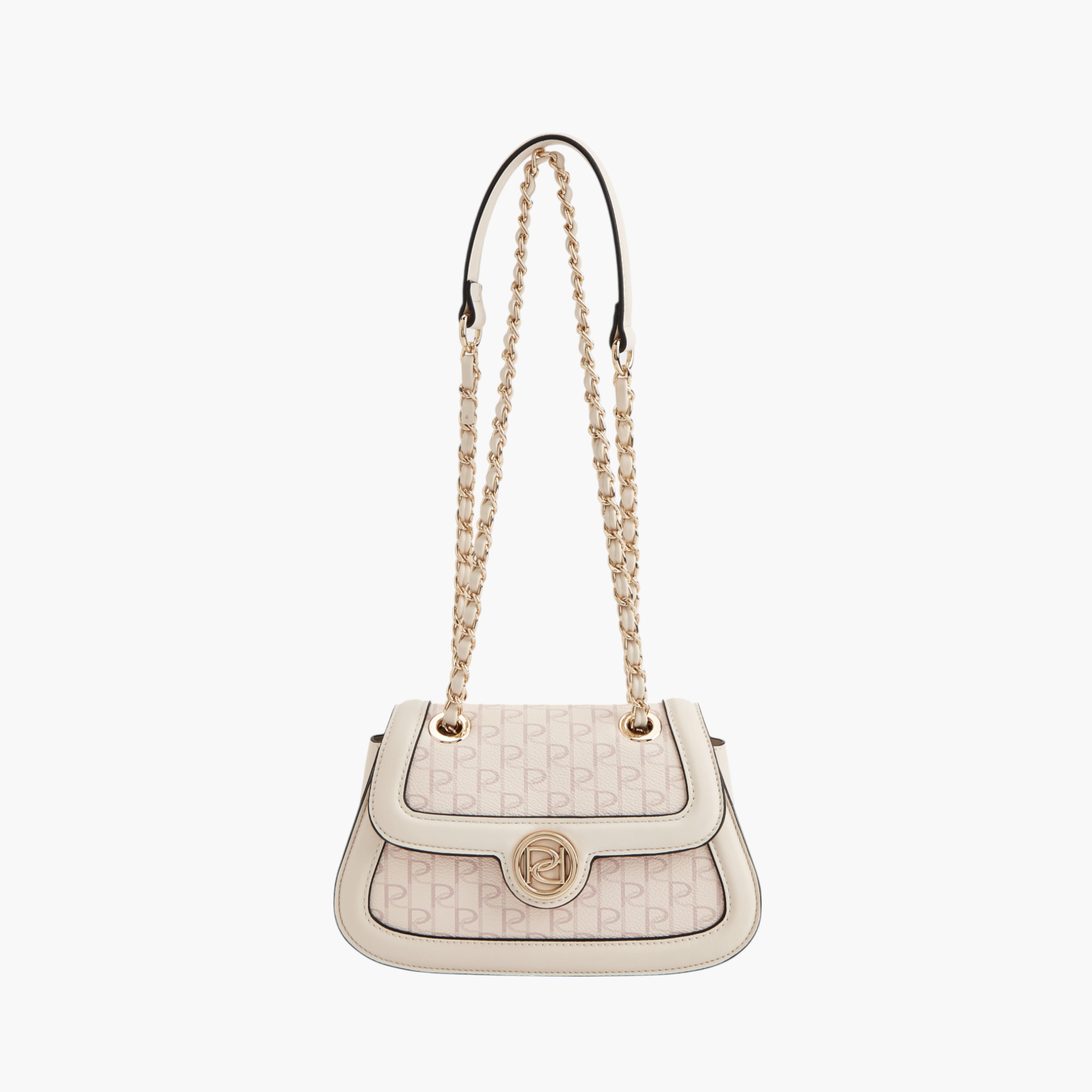 Paprika Monogram Print Crossbody Bag with Chain Accented Strap and Flap Closure-women-bagsandwallets-handbags-image-6