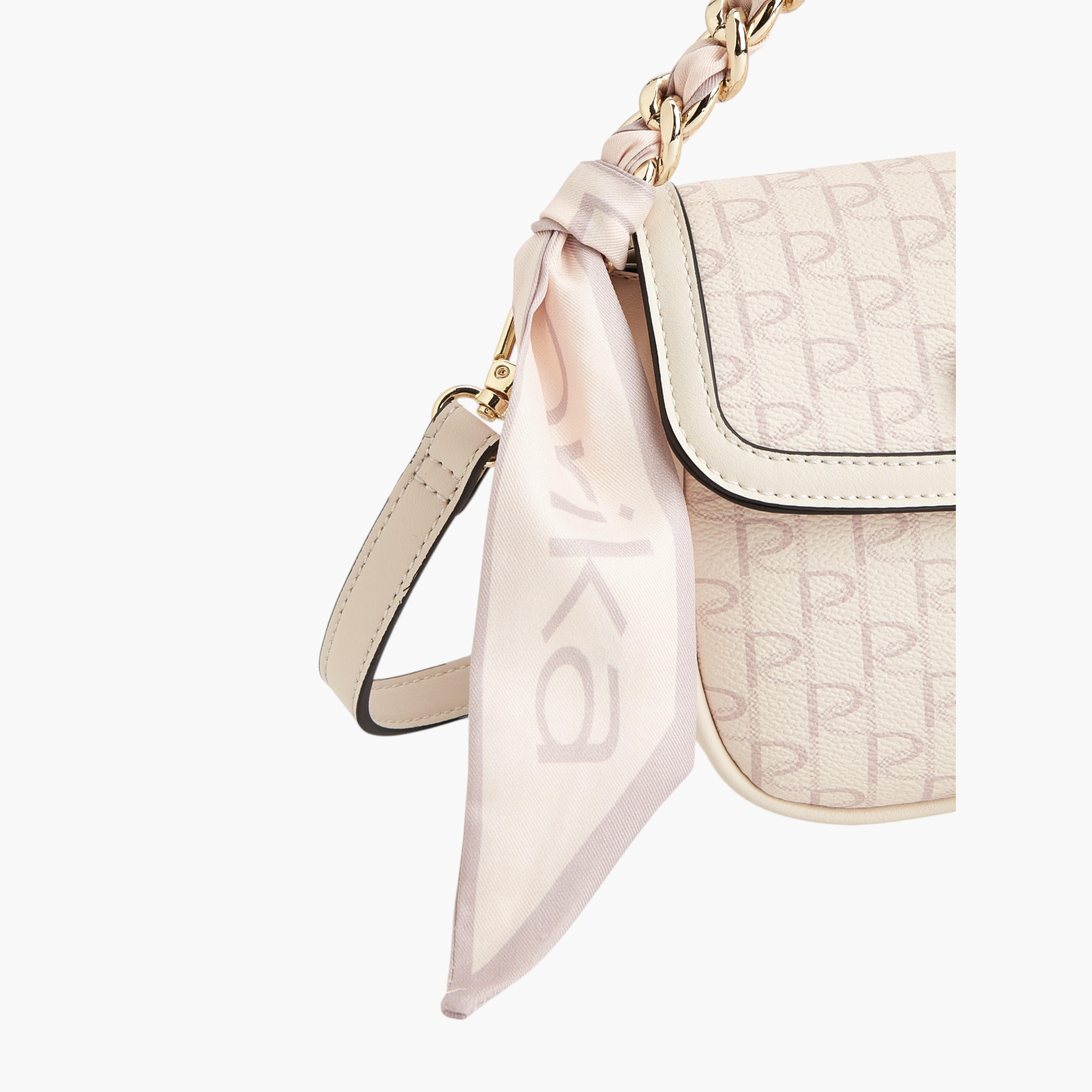 Paprika Monogram Print Crossbody Bag with Detachable Strap and Flap Closure-women-bagsandwallets-handbags-image-4