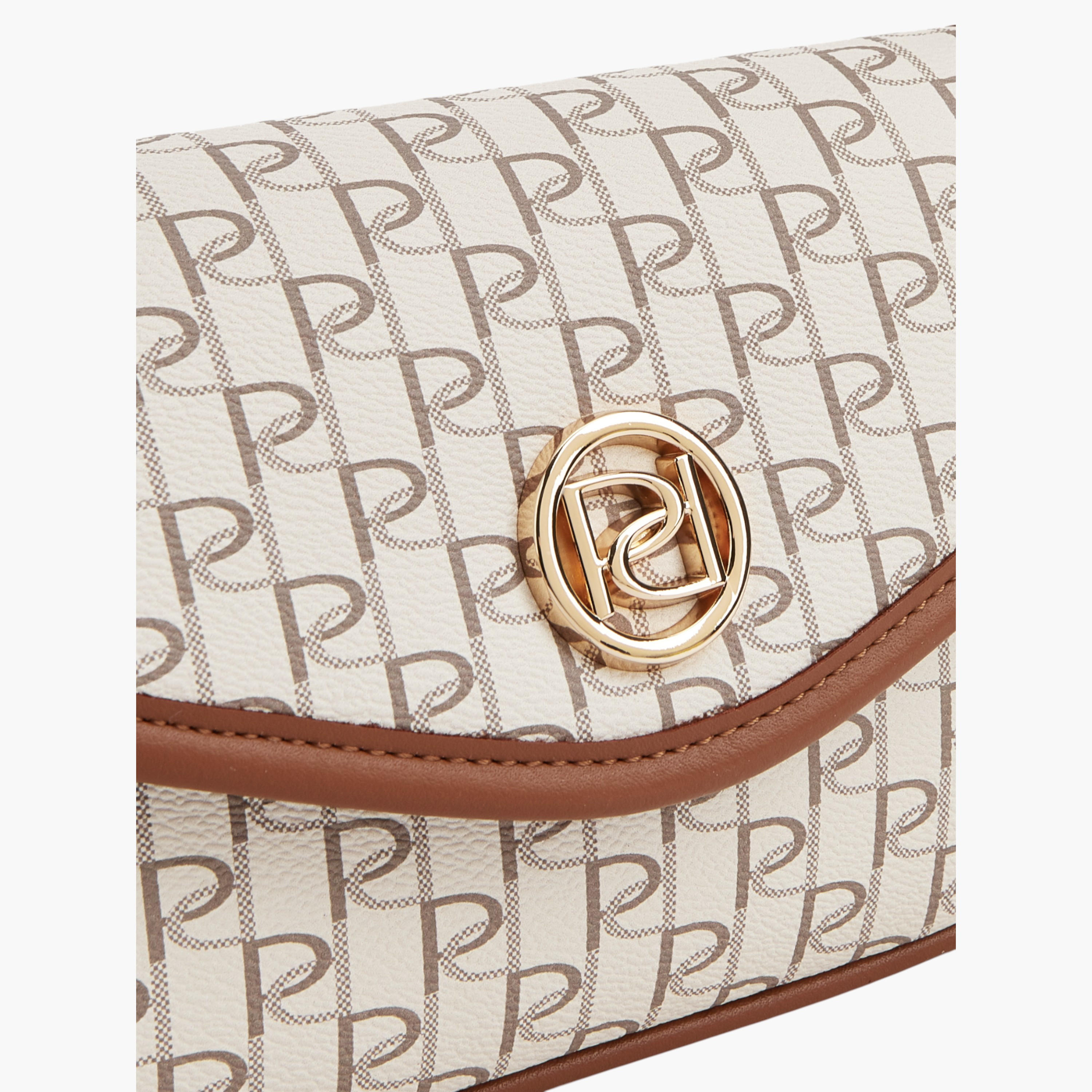 Paprika Monogram Print Crossbody Bag with Button Closure and Adjustable Strap-women-bagsandwallets-handbags-image-4