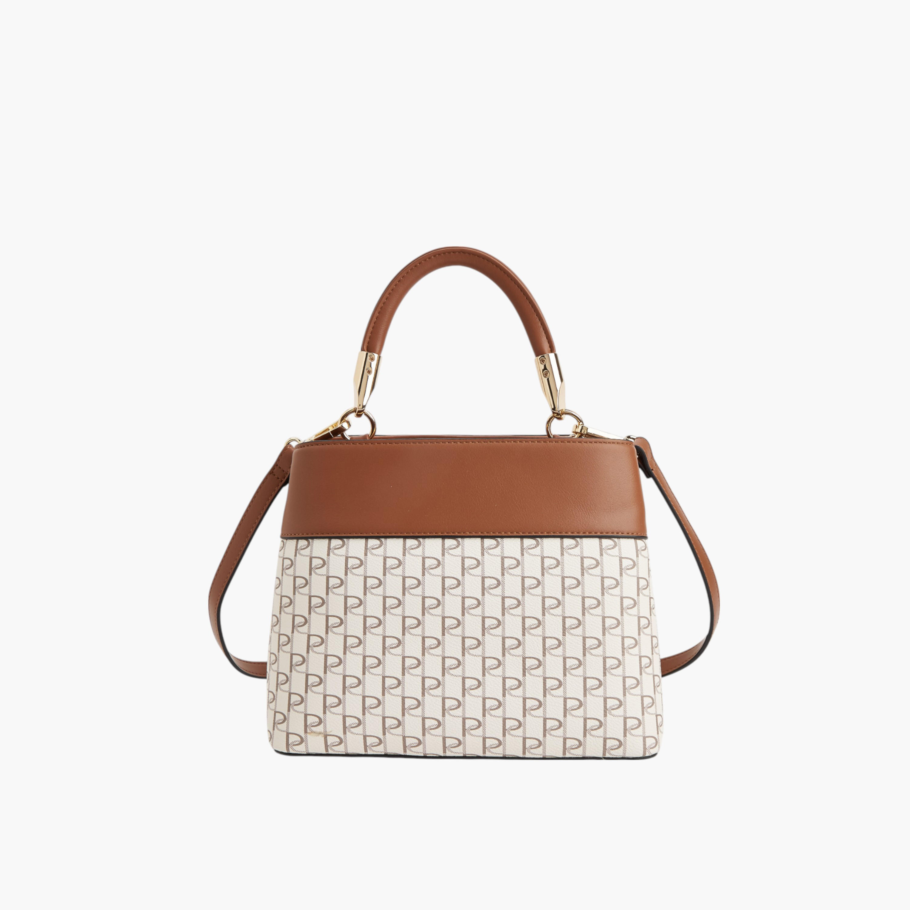 شنطة توت بطبعات مونوجرام وبحزام قابل للفصل وسحاب إغلاق من بابريكا-women-bagsandwallets-handbags-image-2