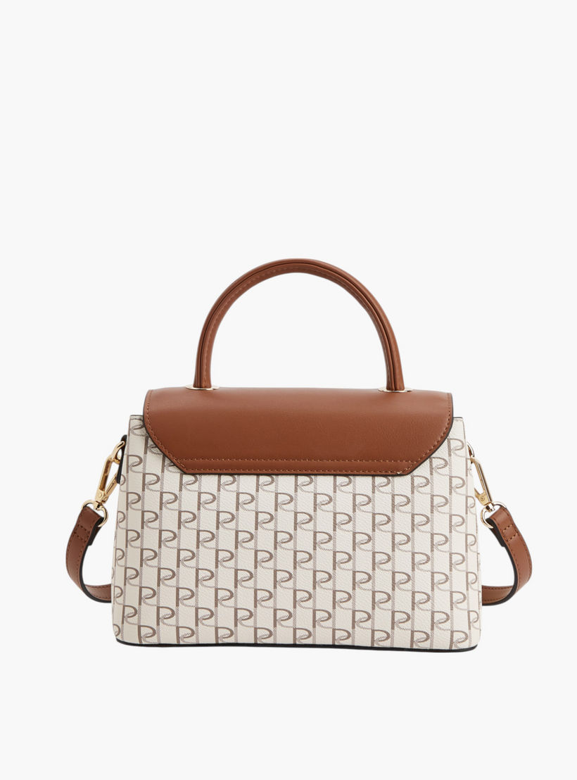 شنطة ساتشيل بطبعات مونوجرام وحزام قابل للفصل وزينة إبزيم من بابريكا-women-bagsandwallets-handbags-image-2
