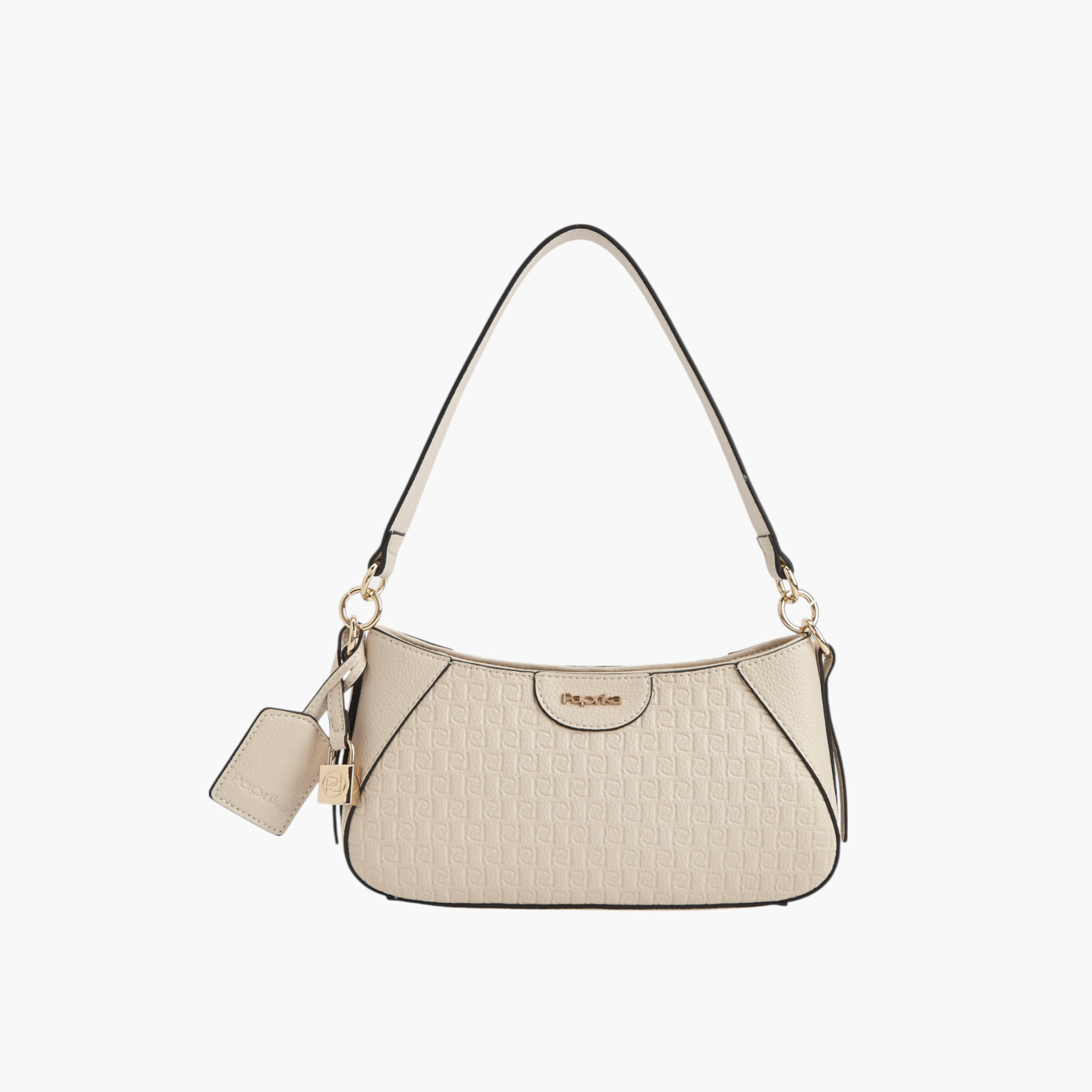 شنطة كتف بحزام قابل للفصل وسحاب إغلاق ونقوش مونوجرام من بابريكا-women-bagsandwallets-handbags-image-1