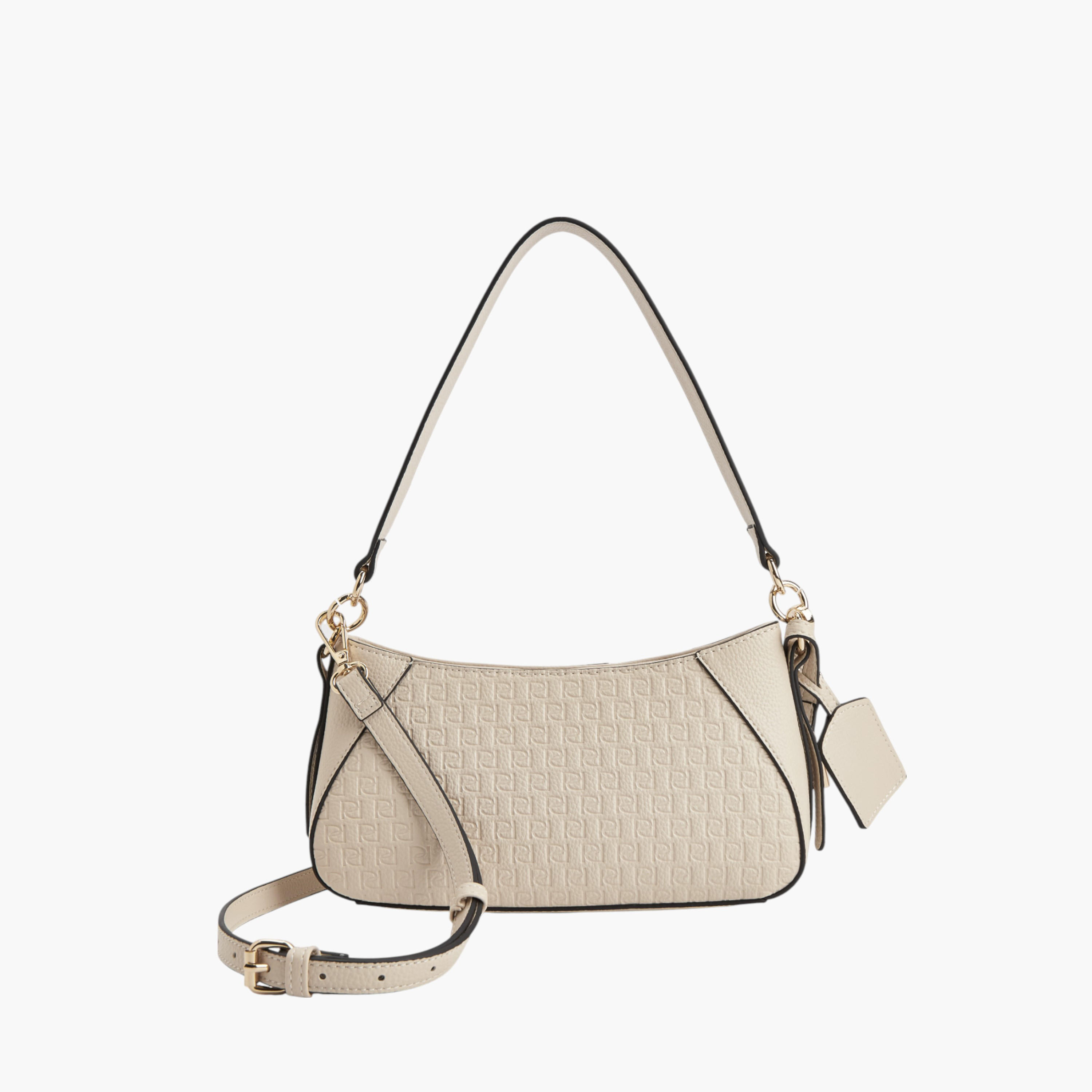 شنطة كتف بحزام قابل للفصل وسحاب إغلاق ونقوش مونوجرام من بابريكا-women-bagsandwallets-handbags-image-2
