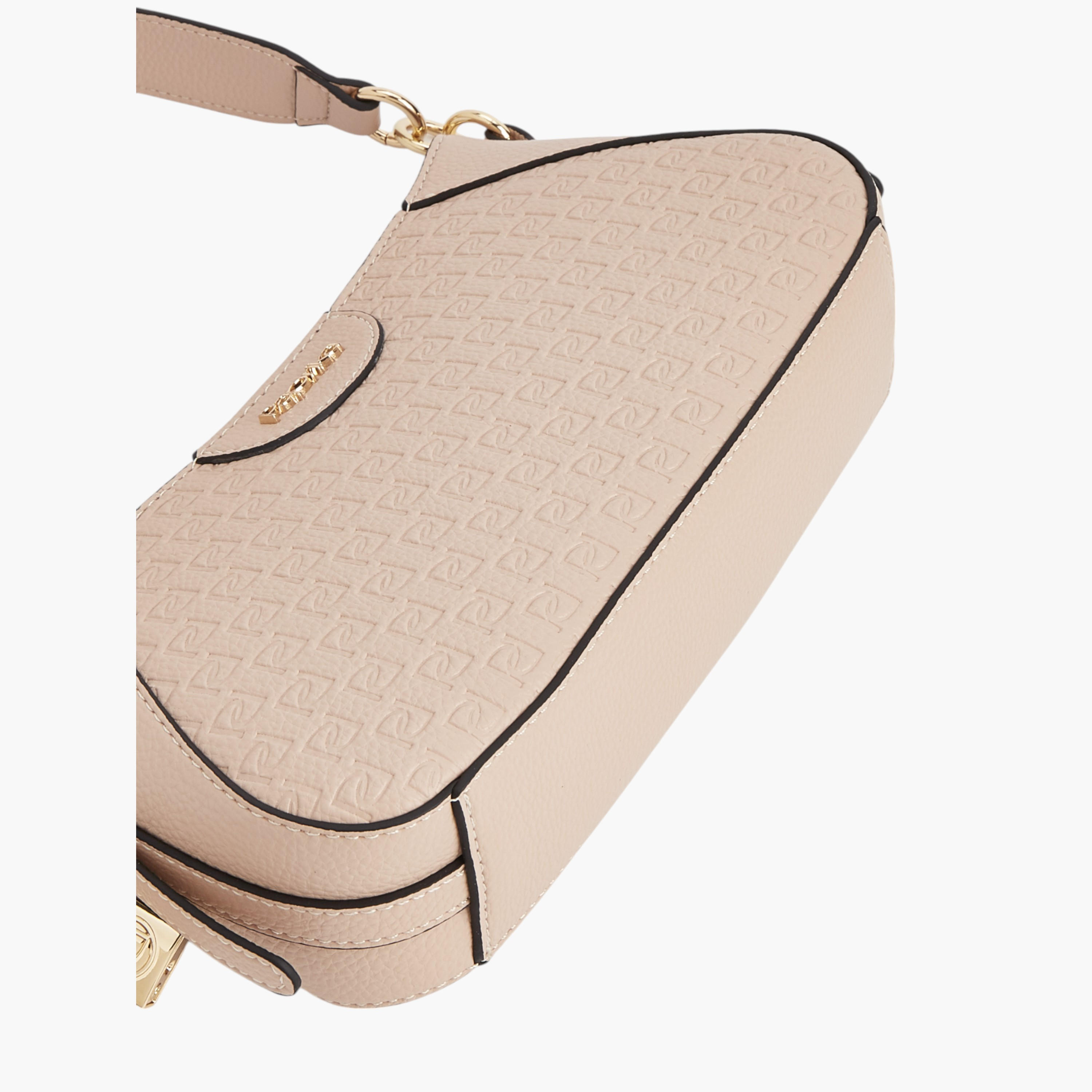 Paprika Monogram Embossed Shoulder Bag with Detachable Strap and Zip Closure-women-bagsandwallets-handbags-image-5