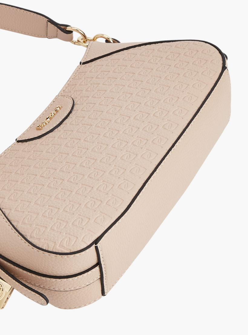 Paprika Monogram Embossed Shoulder Bag with Detachable Strap and Zip Closure-women-bagsandwallets-handbags-image-5