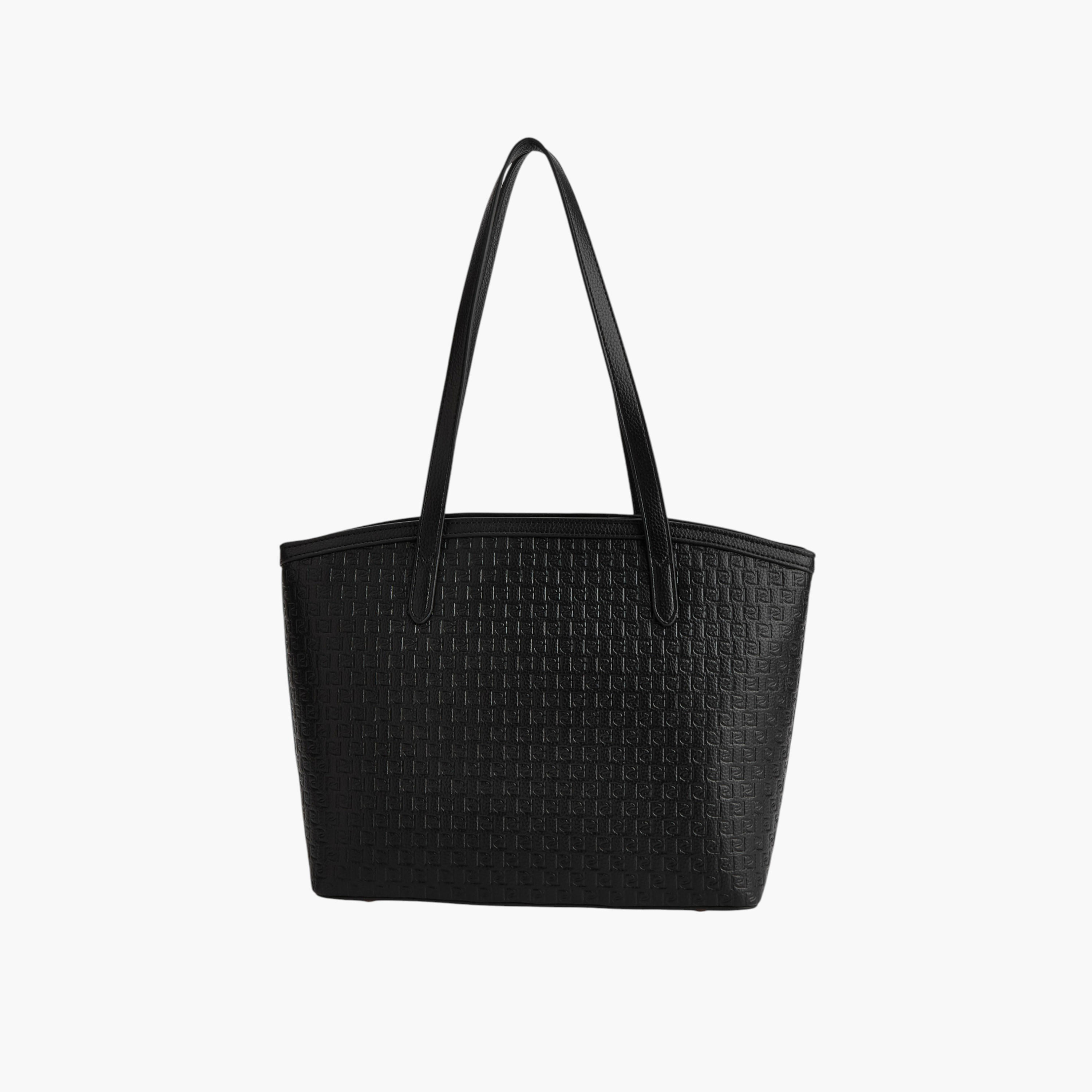 Paprika Monogram Embossed Tote Bag with Zip Closure-women-bagsandwallets-handbags-image-2