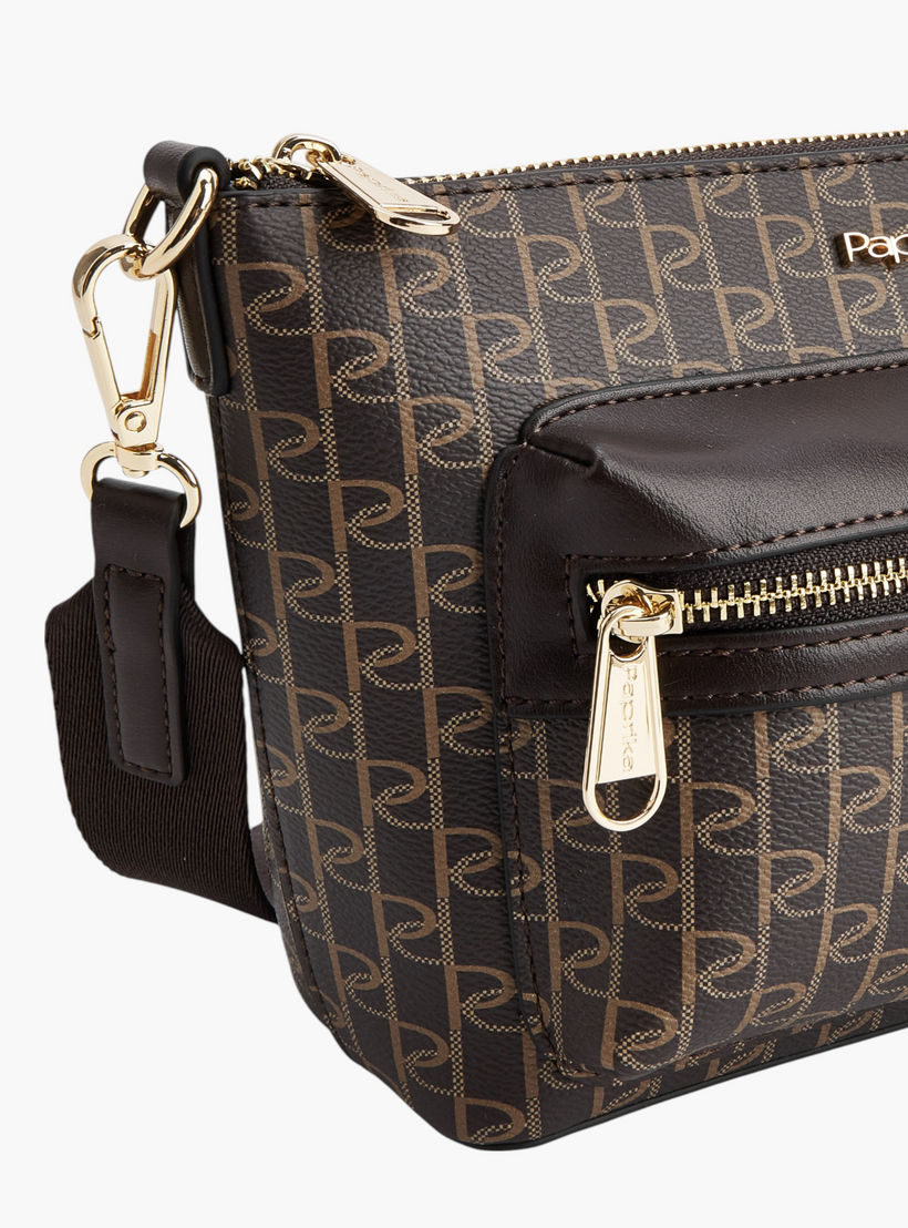 شنطة كروس بودي بطبعات مونوجرام وبحزام قابل للفصل وسحاب إغلاق من بابريكا-women-bagsandwallets-handbags-image-4