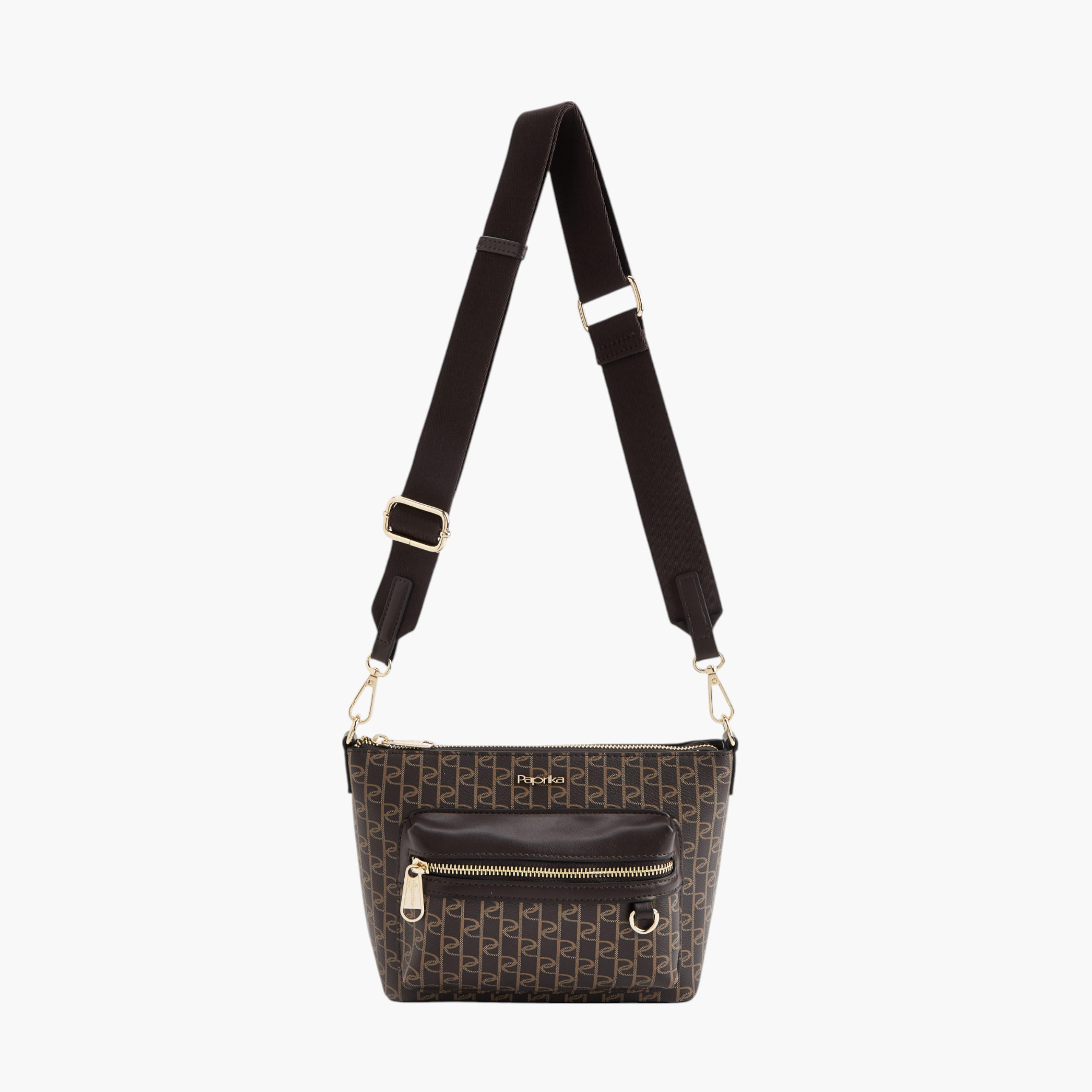 شنطة كروس بودي بطبعات مونوجرام وبحزام قابل للفصل وسحاب إغلاق من بابريكا-women-bagsandwallets-handbags-image-6