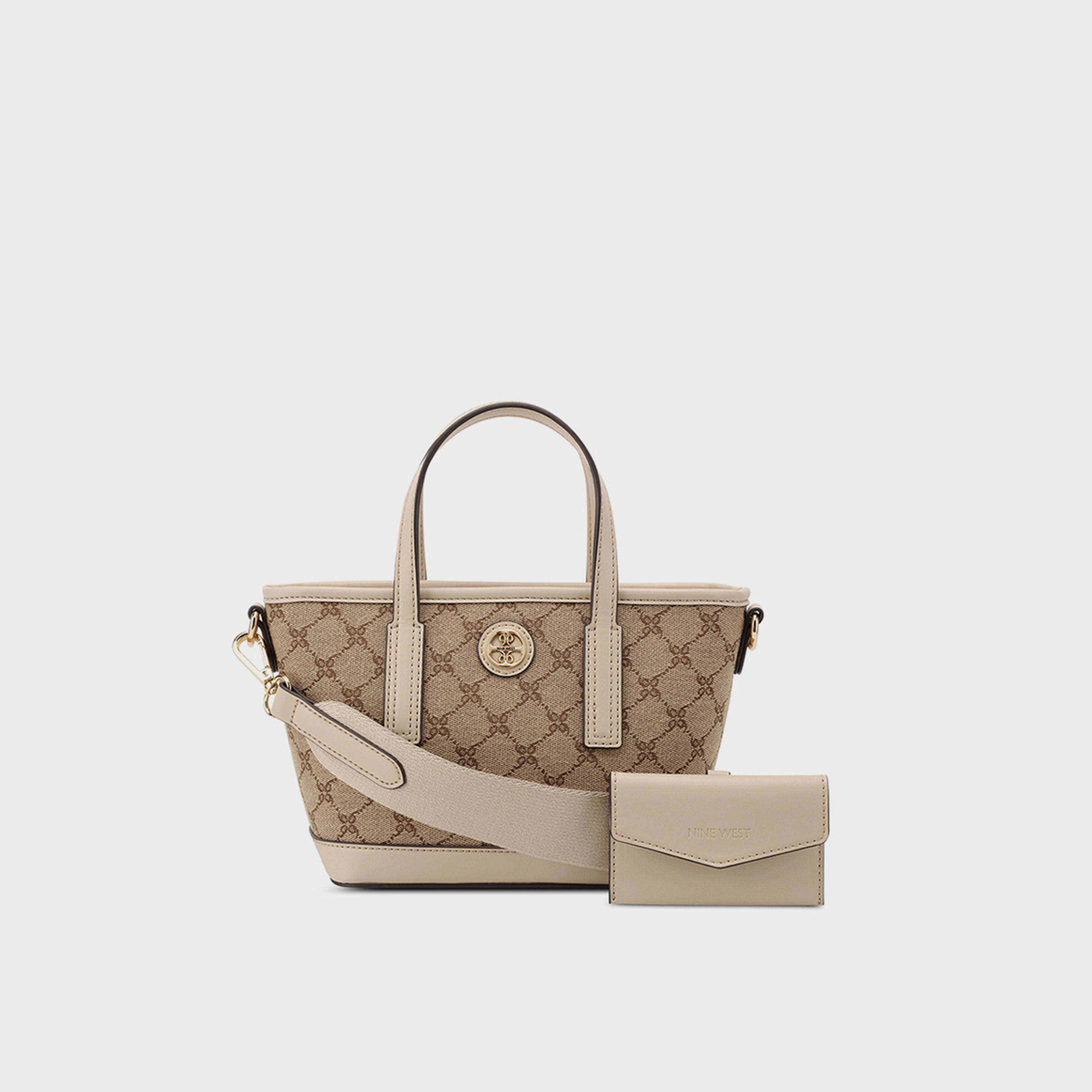Nine West Printed Double Handle Shoulder Bag with Zipper Closure and Detachable Strap-women-bagsandwallets-handbags-image-1