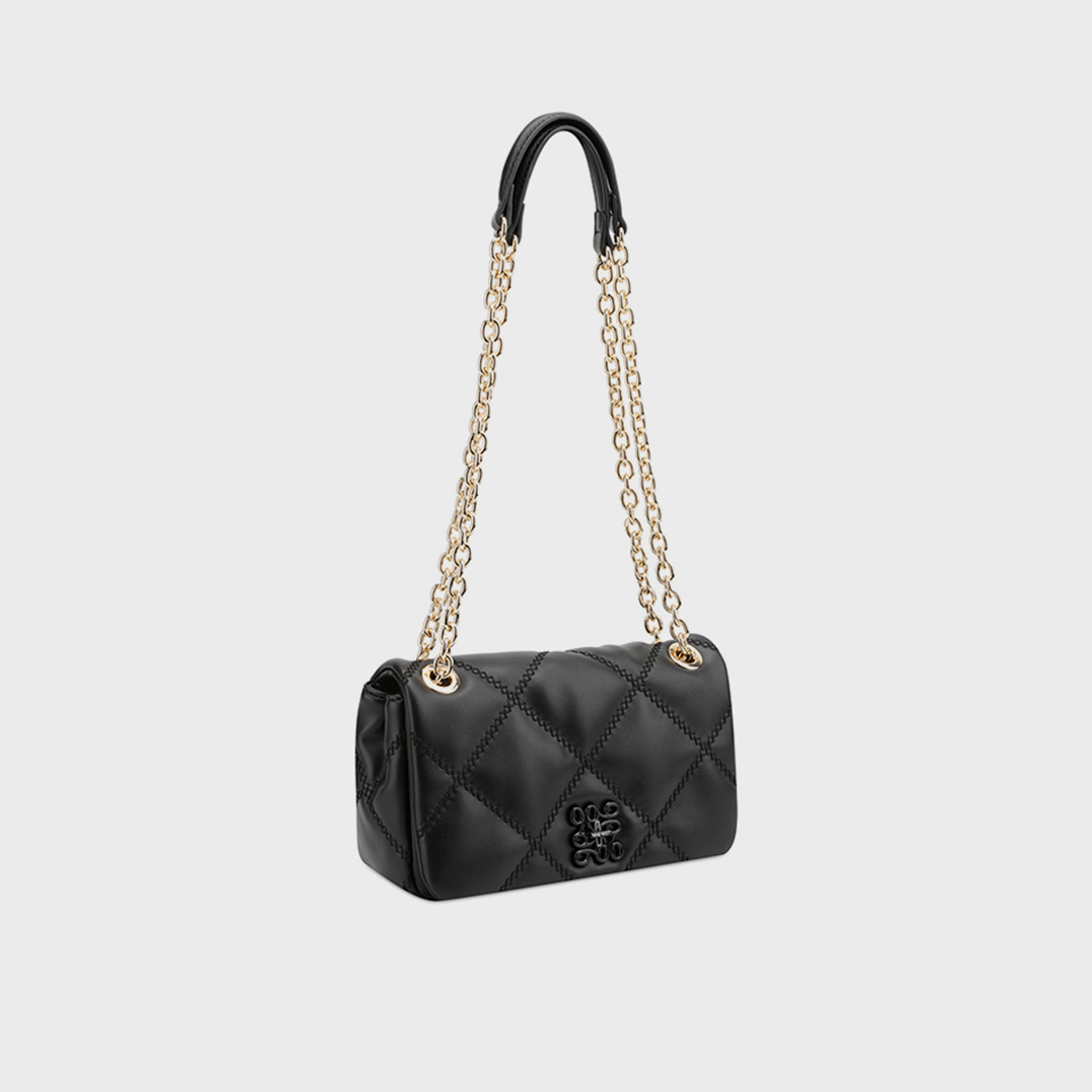 Nine West Quilted Top Handle Shoulder Bag with Magnetic Closure and Chain Strap-women-bagsandwallets-handbags-image-3