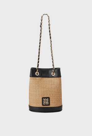 Nine West Textured Top Handle Shoulder Bag with Magnetic Closure and Chain Strap-women-image-1
