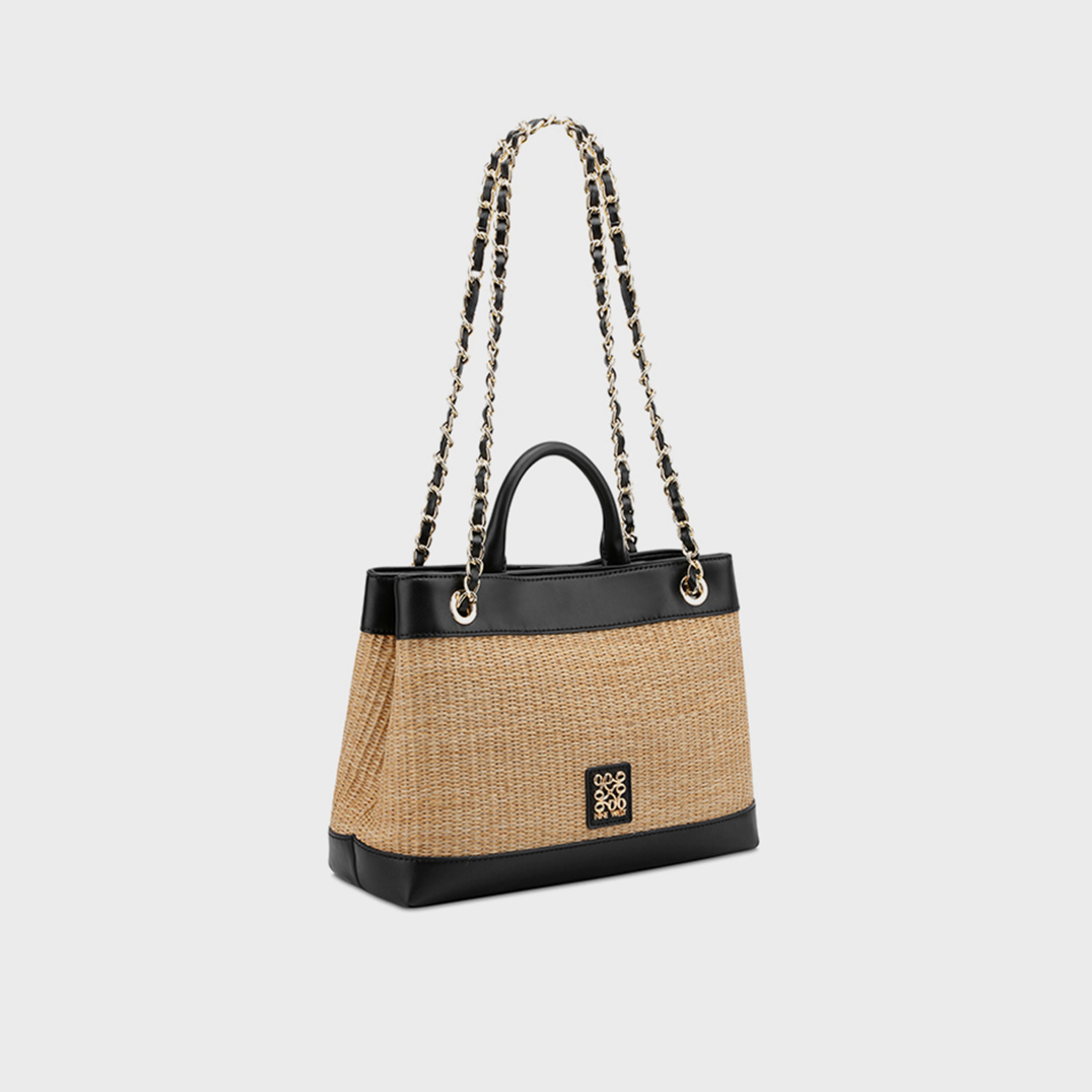 حقيبة كتف بمقبض مزدوج من ناين ويست-women-bagsandwallets-handbags-image-3