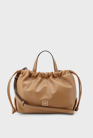 Nine West Double Handle Shoulder Bag with Drawstring Closure and Detachable Strap-women-image-1