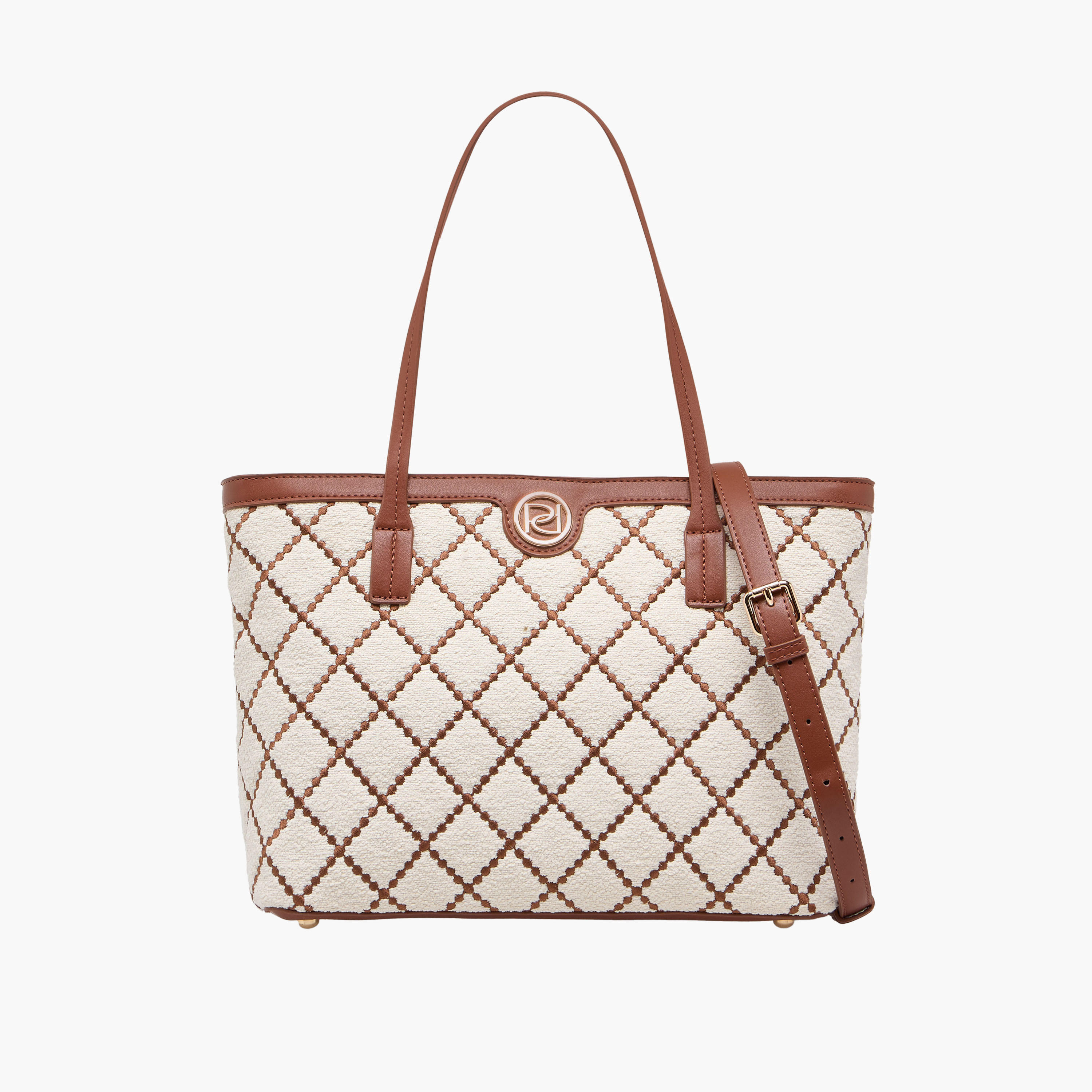 شنطة توتي مطرزة بحزام قابل للفصل وسحاب إغلاق من بابريكا-women-bagsandwallets-handbags-image-1