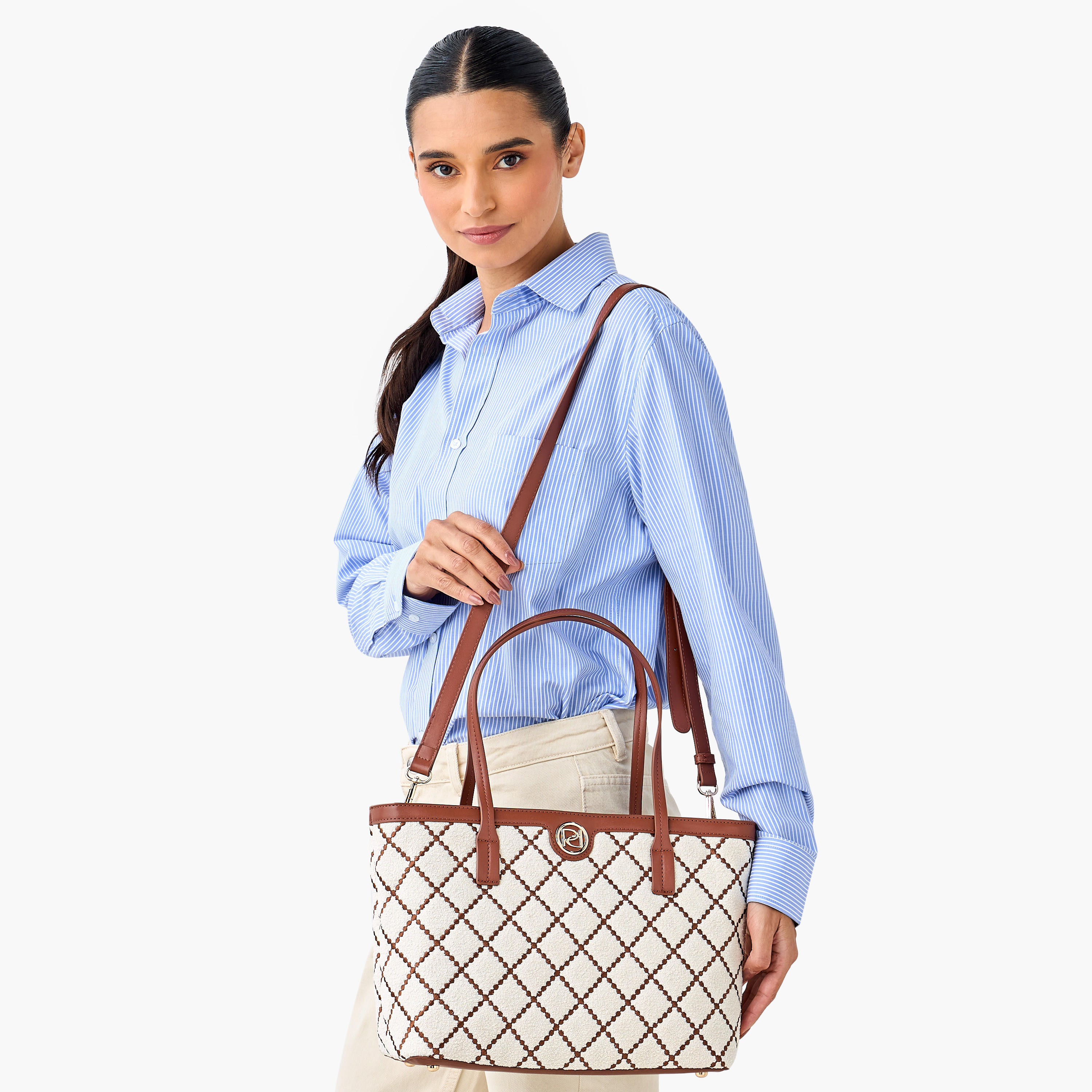 شنطة توتي مطرزة بحزام قابل للفصل وسحاب إغلاق من بابريكا-women-bagsandwallets-handbags-image-2