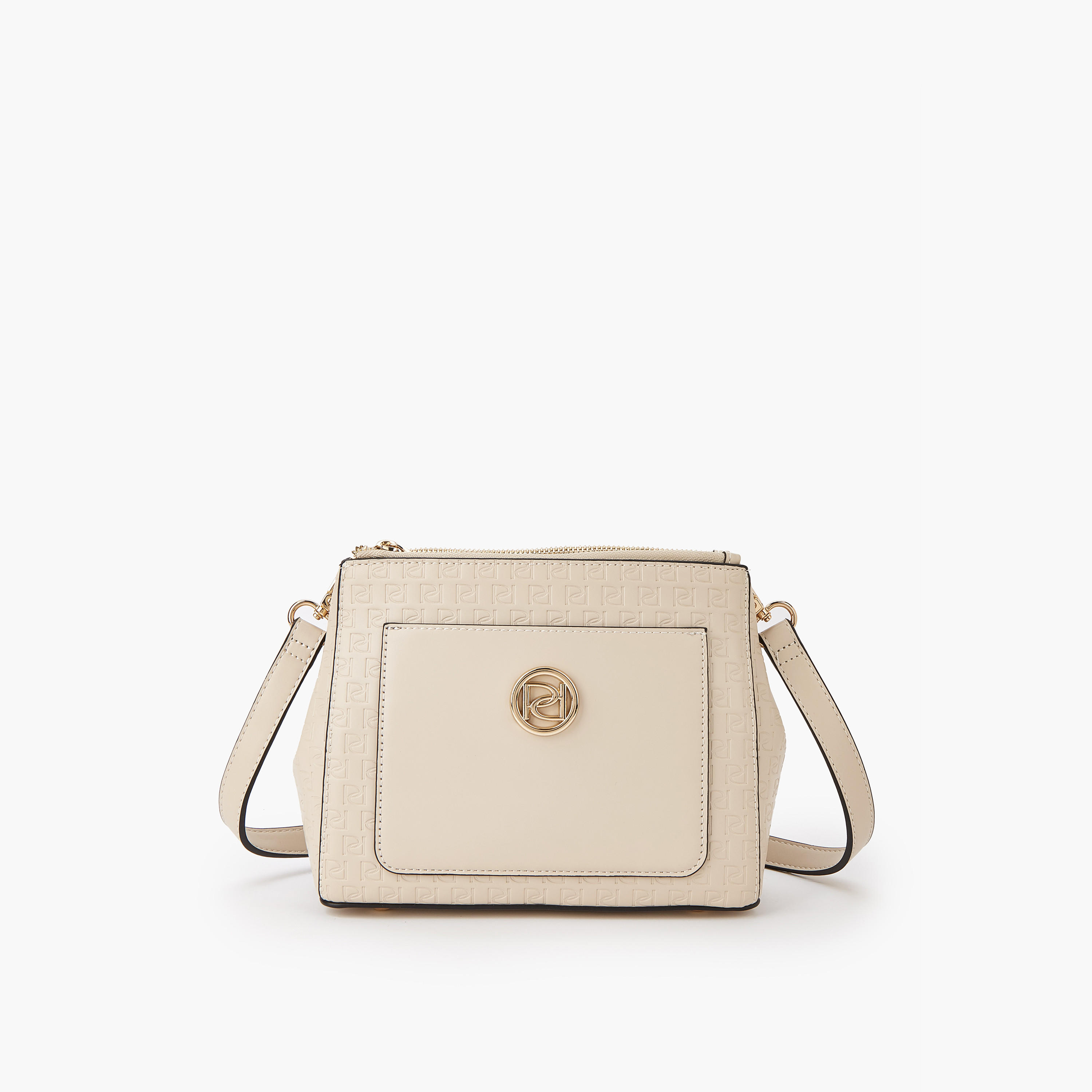 شنطة كروس بودي بسحاب إغلاق ونقوش مونوجرام من بابريكا-women-bagsandwallets-handbags-image-1