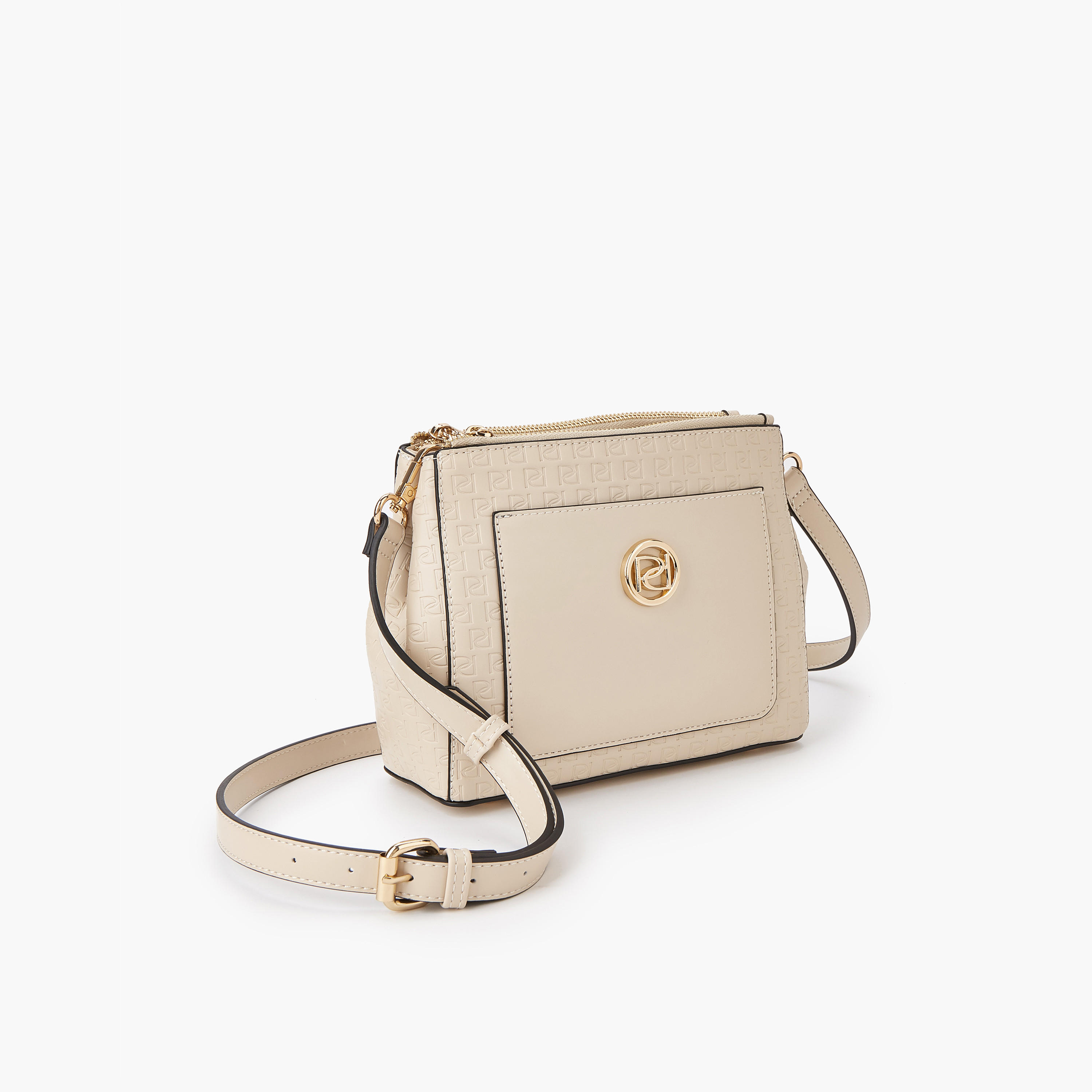 شنطة كروس بودي بسحاب إغلاق ونقوش مونوجرام من بابريكا-women-bagsandwallets-handbags-image-2