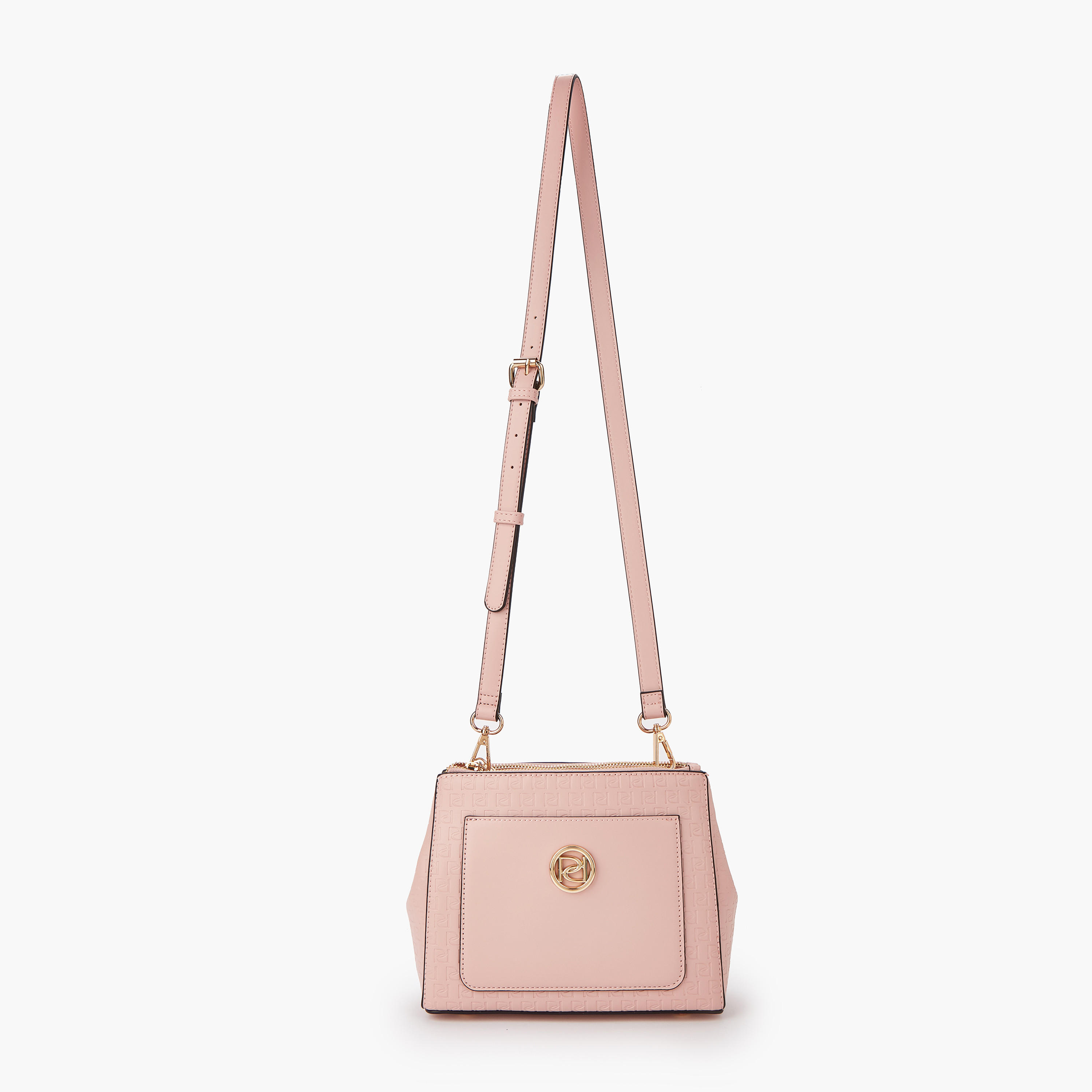 Paprika Monogram Embossed Crossbody Bag with Zip Closure-women-bagsandwallets-handbags-image-3