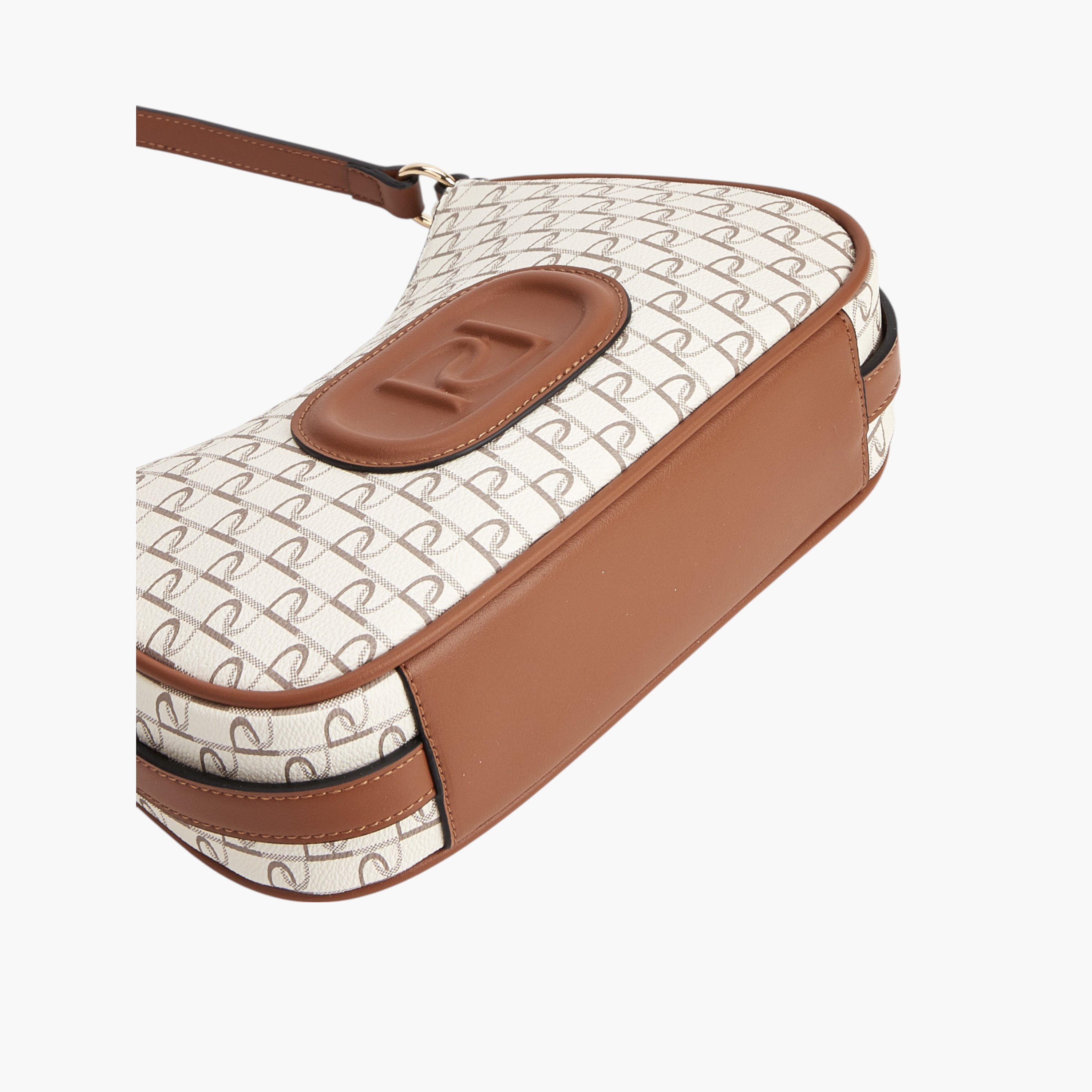 Paprika Monogram Print Shoulder Bag with Zip Closure-women-bagsandwallets-handbags-image-5