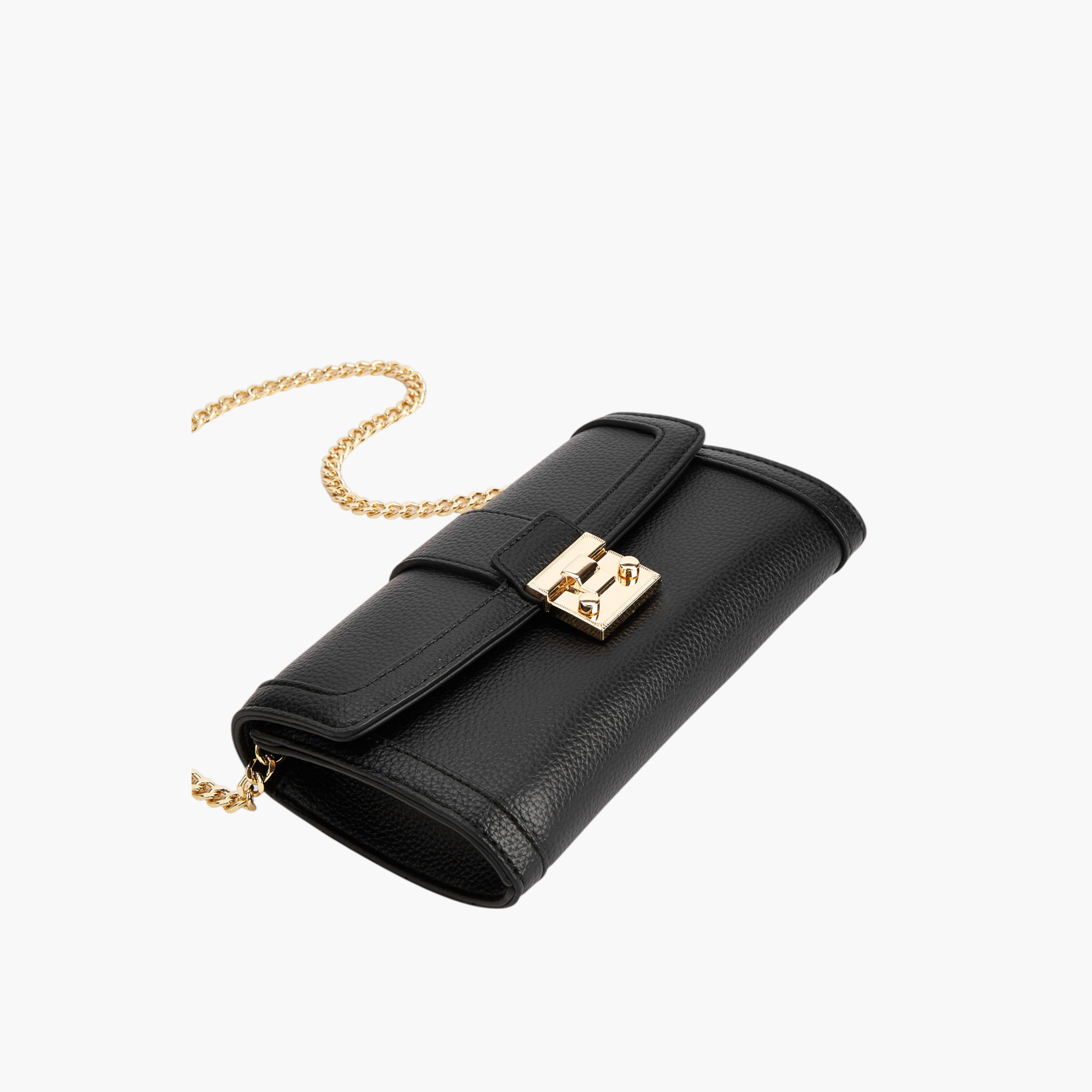 Paprika Textured Crossbody Bag with Chain Strap and Magnetic Button Closure-women-bagsandwallets-handbags-image-5