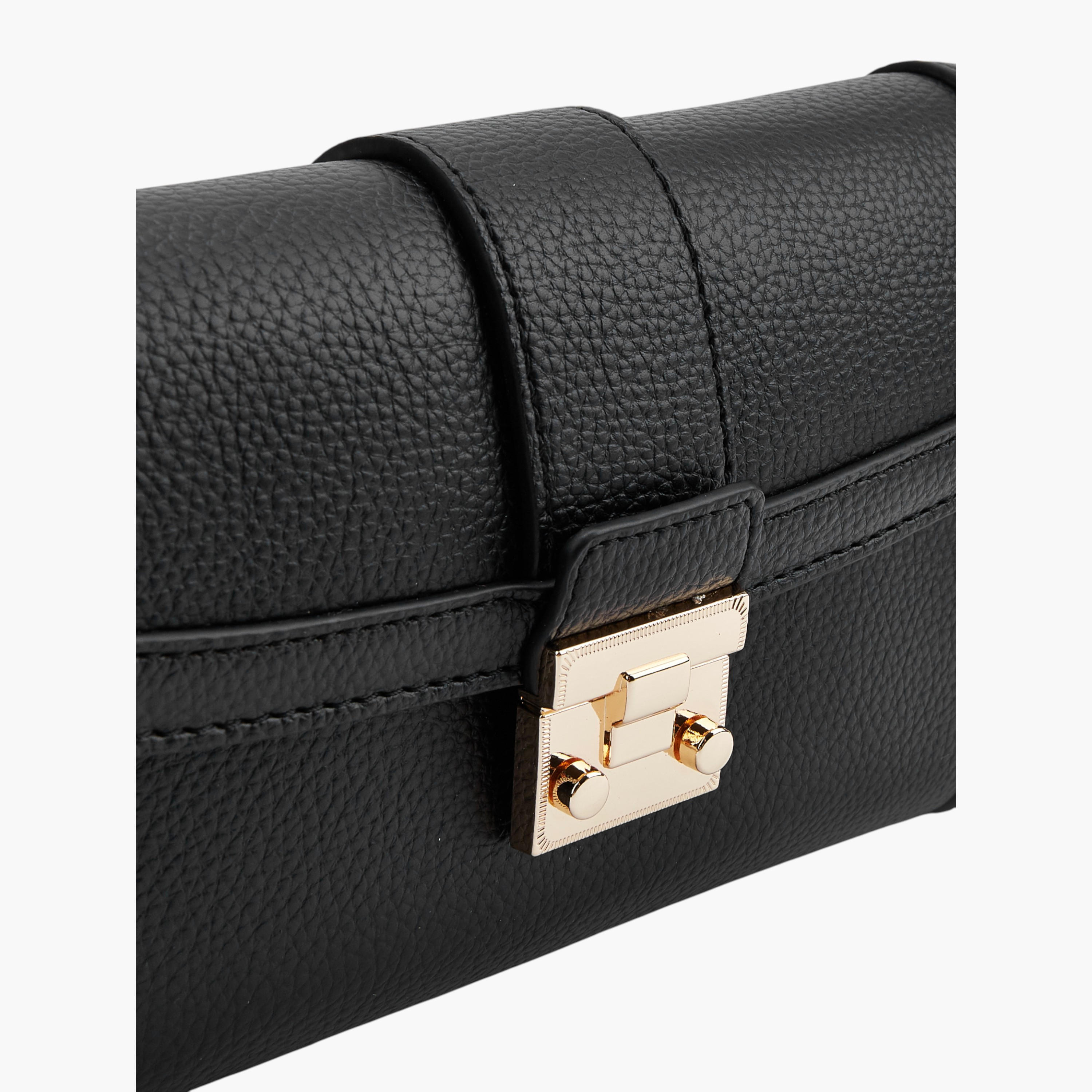 Paprika Textured Crossbody Bag with Chain Strap and Magnetic Button Closure-women-bagsandwallets-handbags-image-7