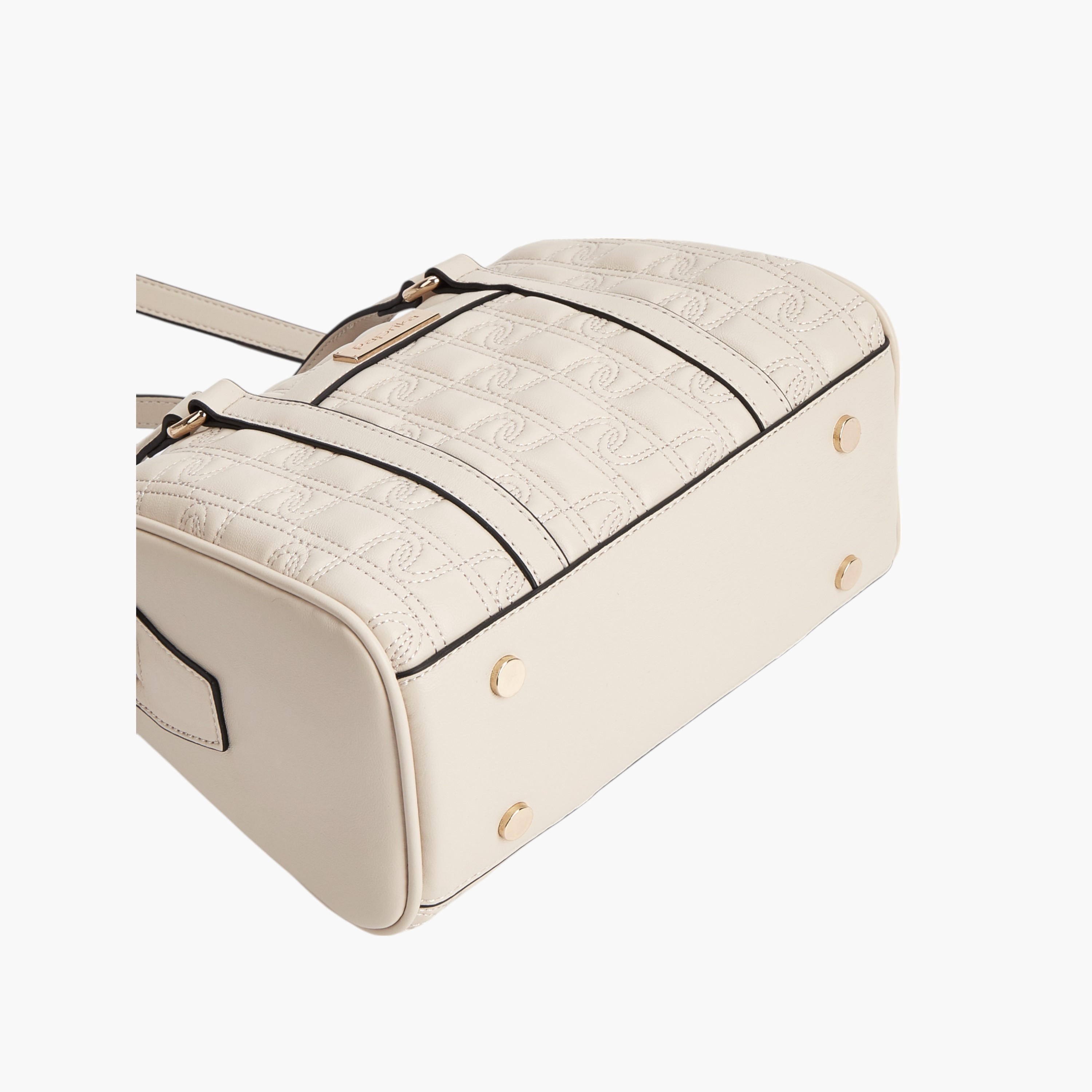 Paprika Monogram Quilted Tote Bag with Detachable Strap and Zip Closure-women-bagsandwallets-handbags-image-5