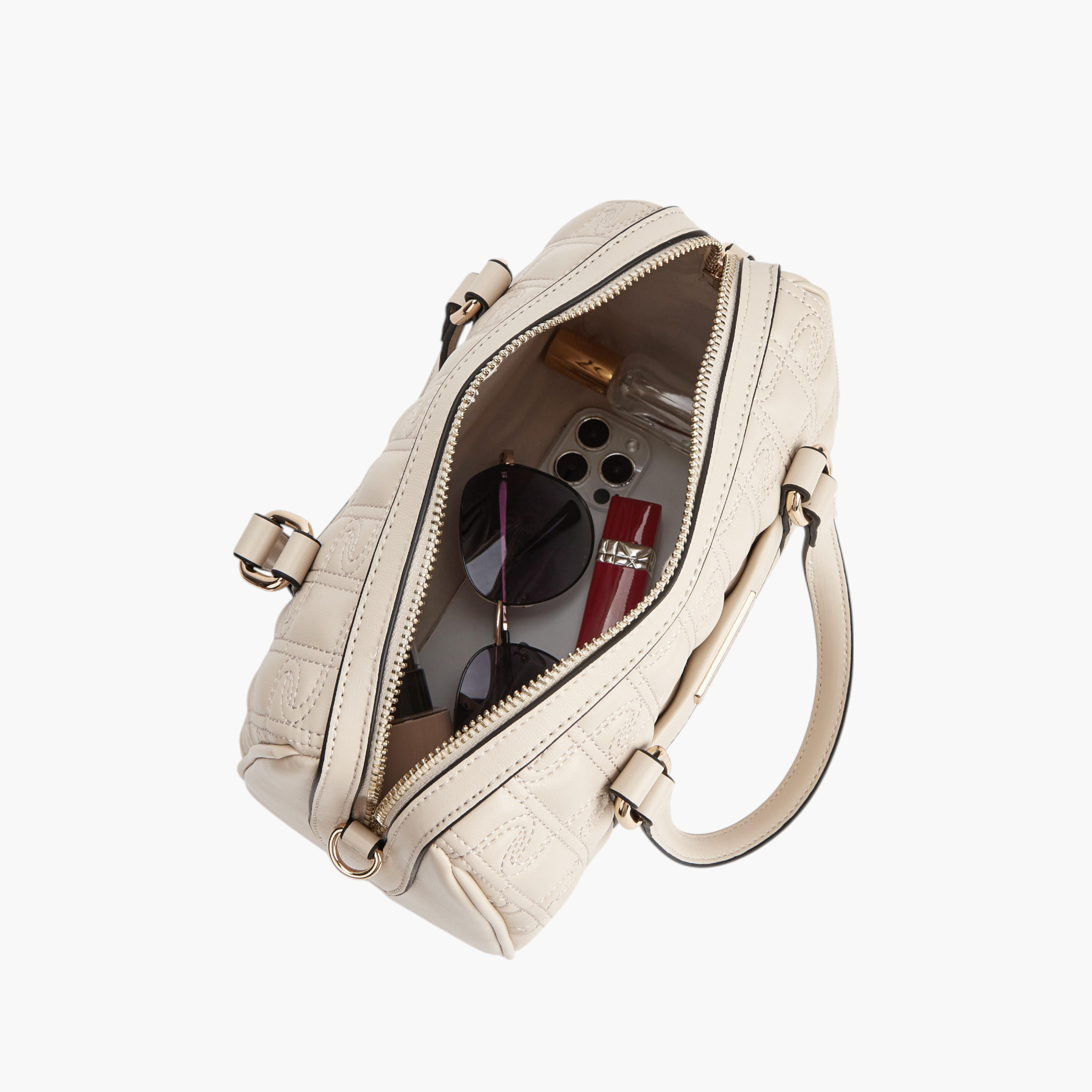 Paprika Monogram Quilted Tote Bag with Detachable Strap and Zip Closure-women-bagsandwallets-handbags-image-6
