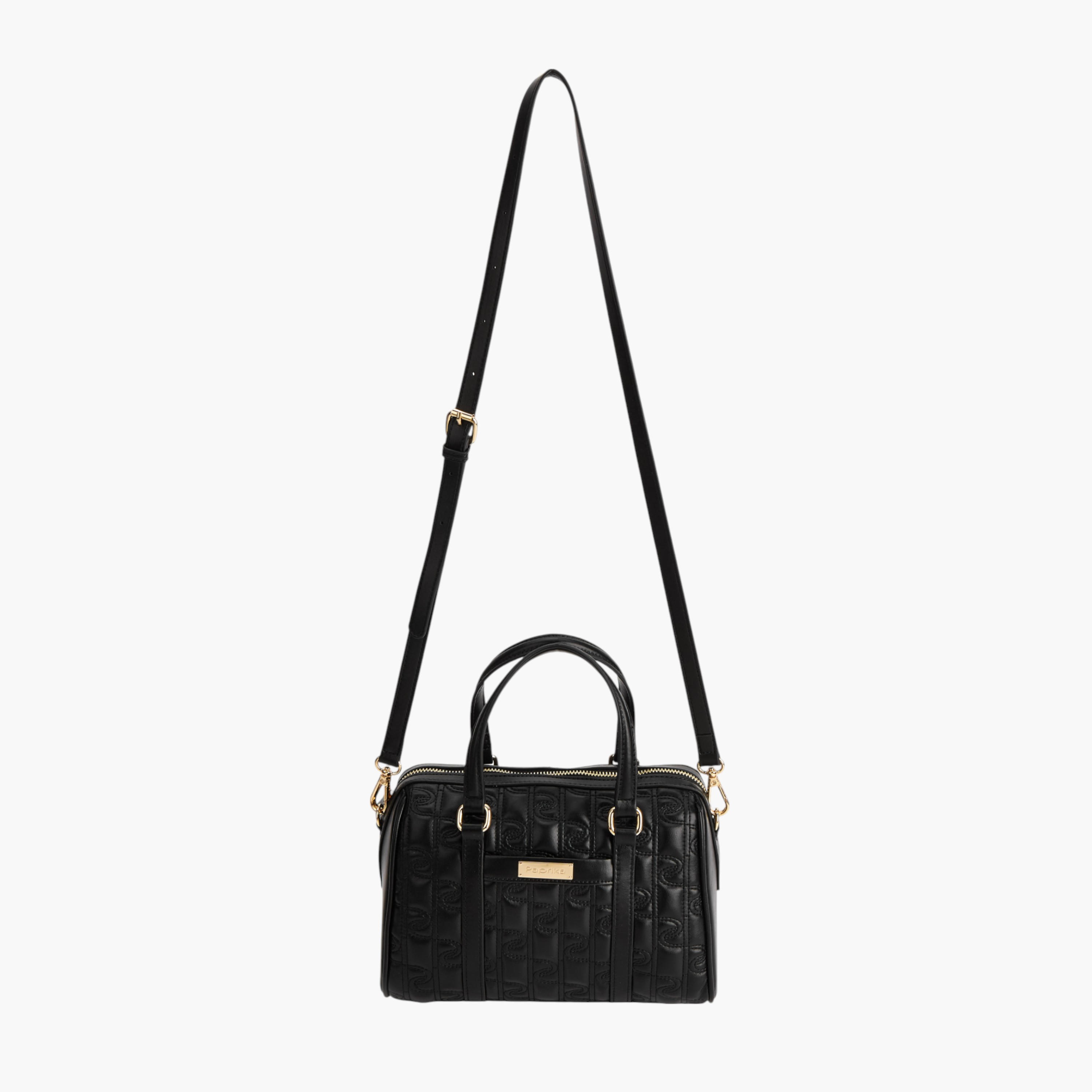 Paprika Monogram Quilted Tote Bag with Detachable Strap and Zip Closure-women-bagsandwallets-handbags-image-4