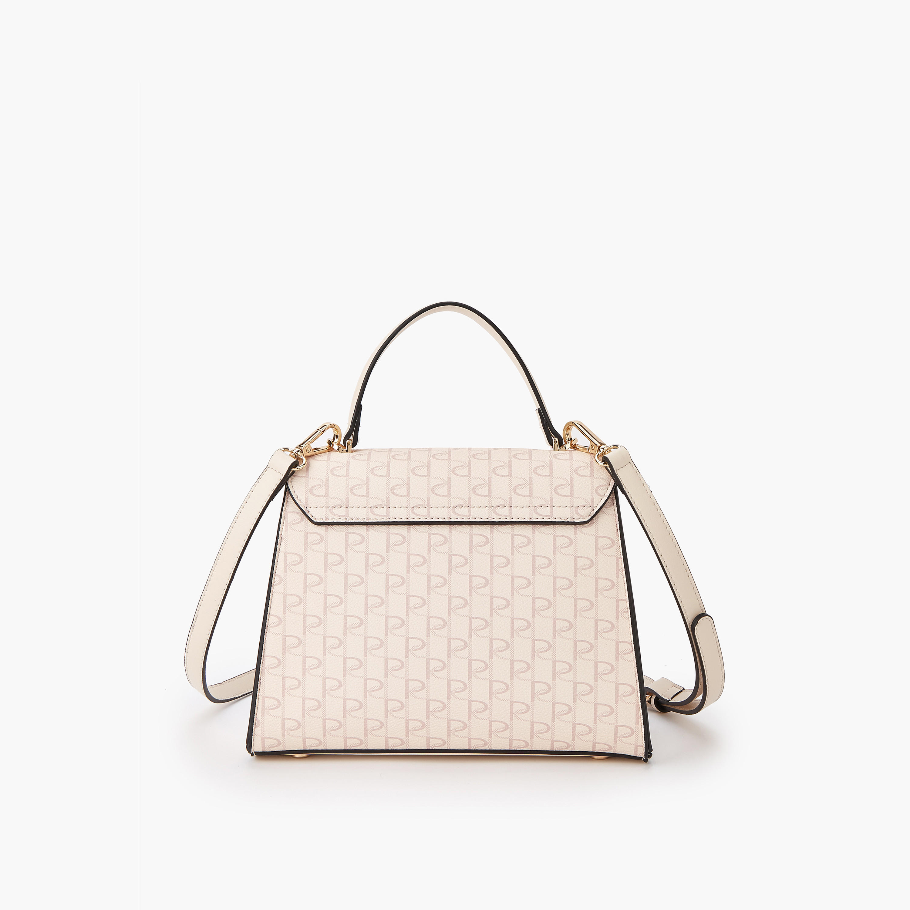 Paprika Monogram Print Satchel Bag with Button Closure-women-bagsandwallets-handbags-image-4