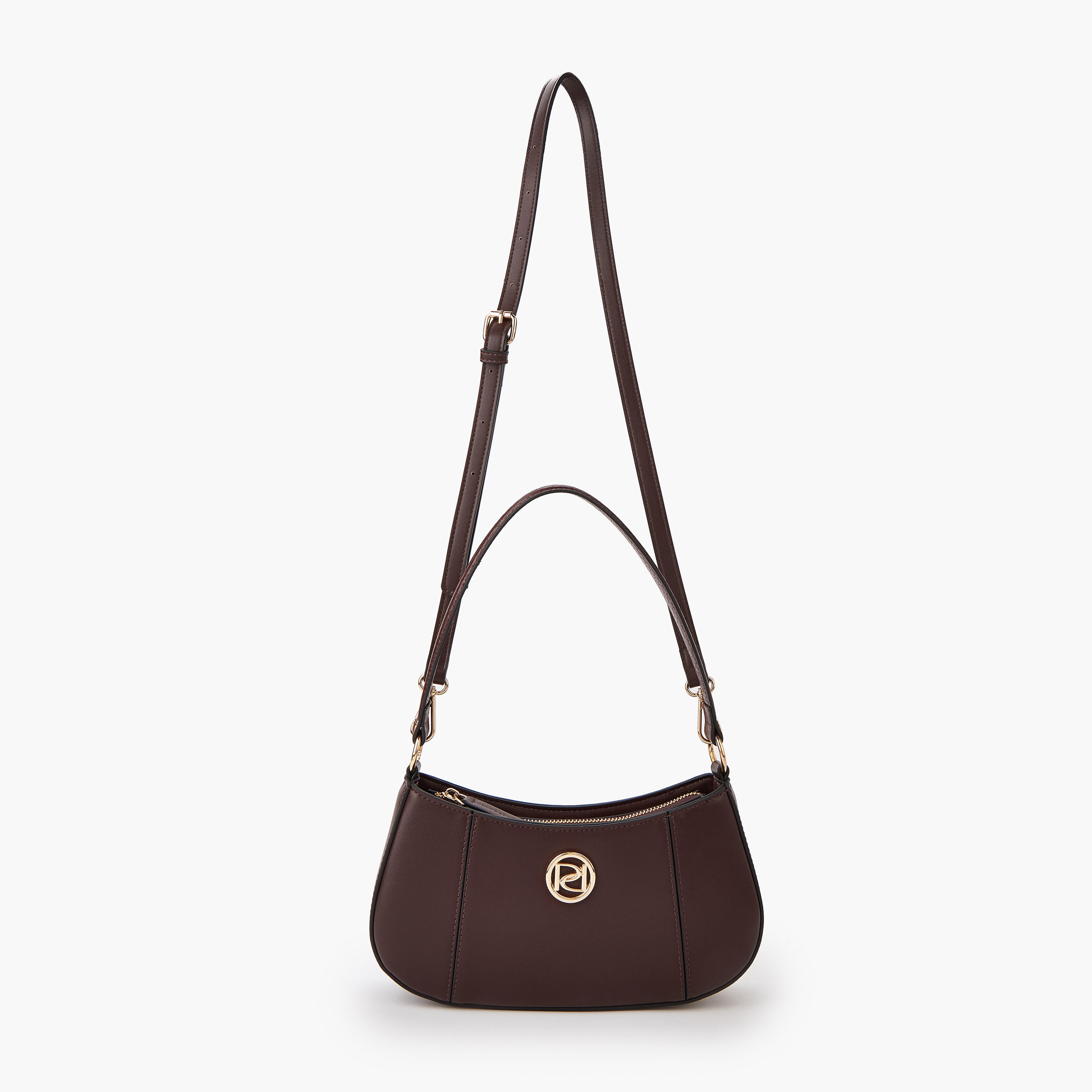 Paprika Solid Shoulder Bag with Detachable Strap and Zip Closure-women-bagsandwallets-handbags-image-5