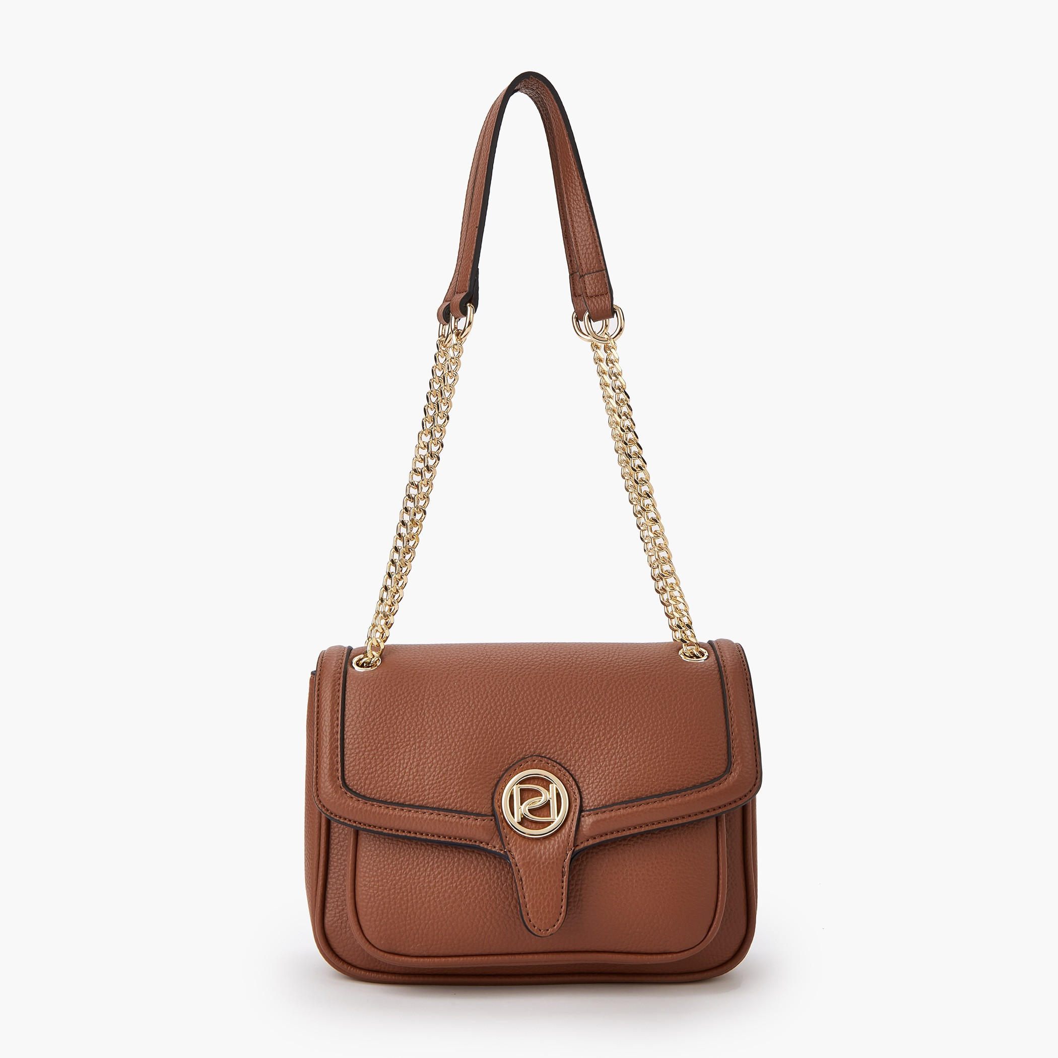 Paprika Solid Crossbody Bag with Chain Strap and Flap Closure-women-bagsandwallets-handbags-image-1