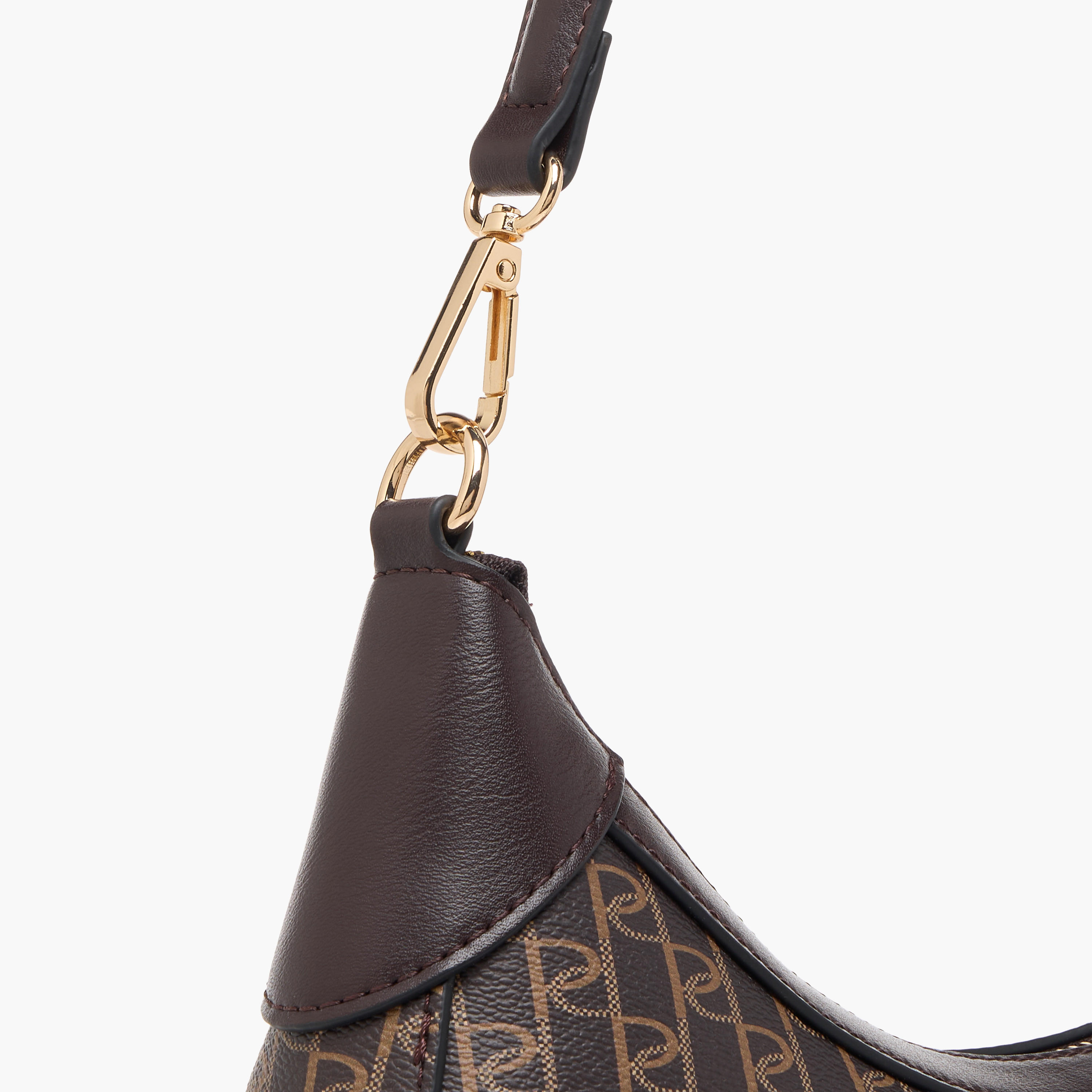 Paprika Monogram Print Shoulder Bag with Zip Closure-women-bagsandwallets-handbags-image-6