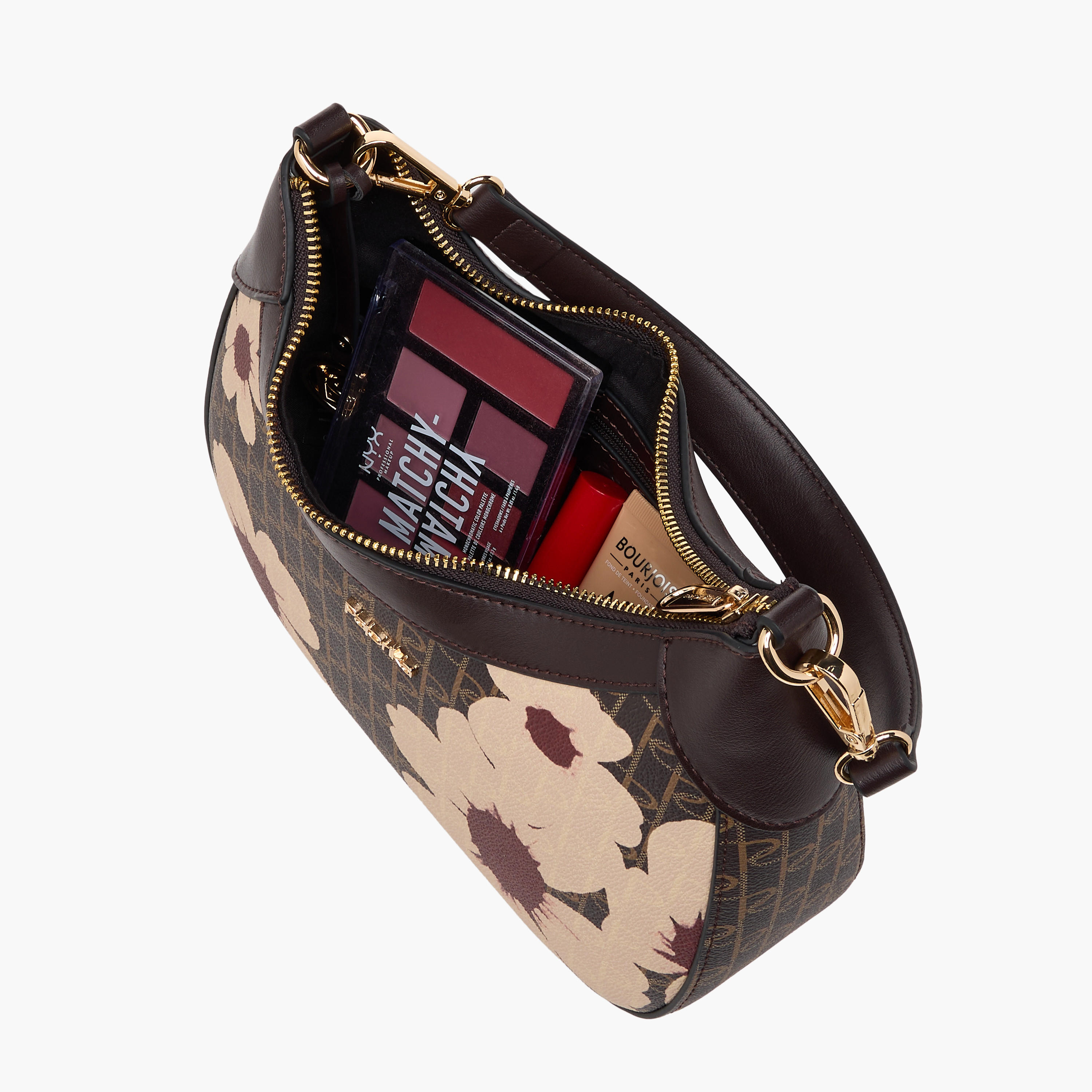 Paprika Monogram Print Shoulder Bag with Zip Closure-women-bagsandwallets-handbags-image-9