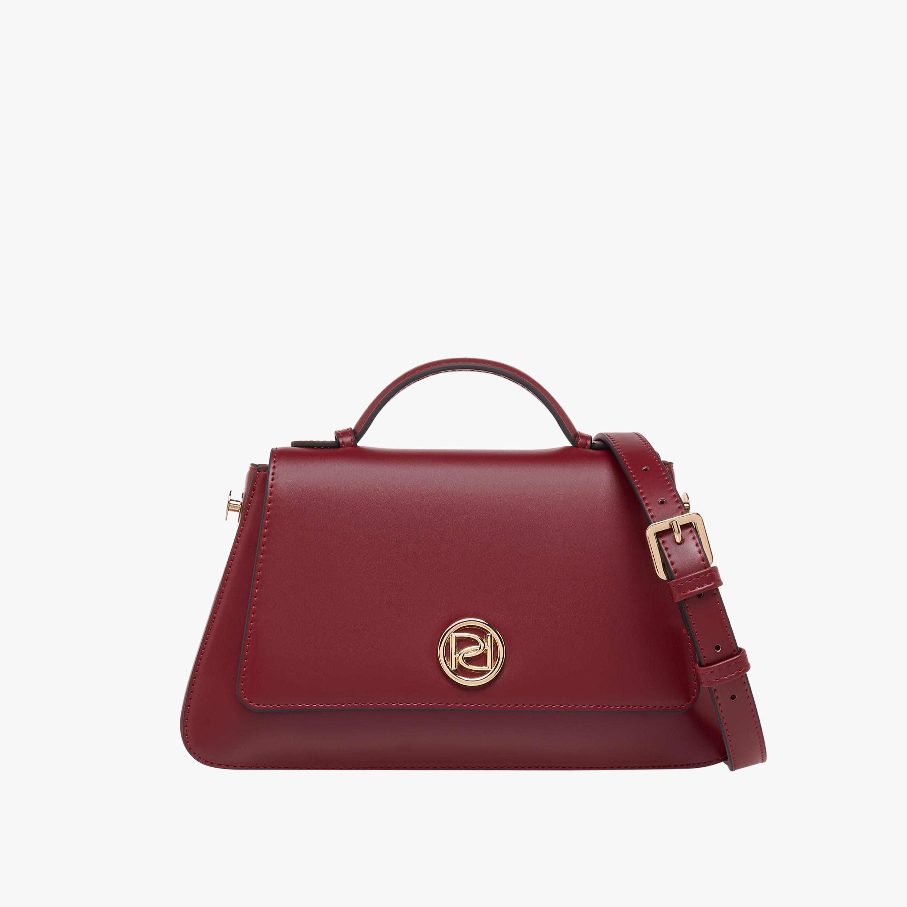 Paprika Solid Satchel Bag with Button Closure-women-bagsandwallets-handbags-image-1