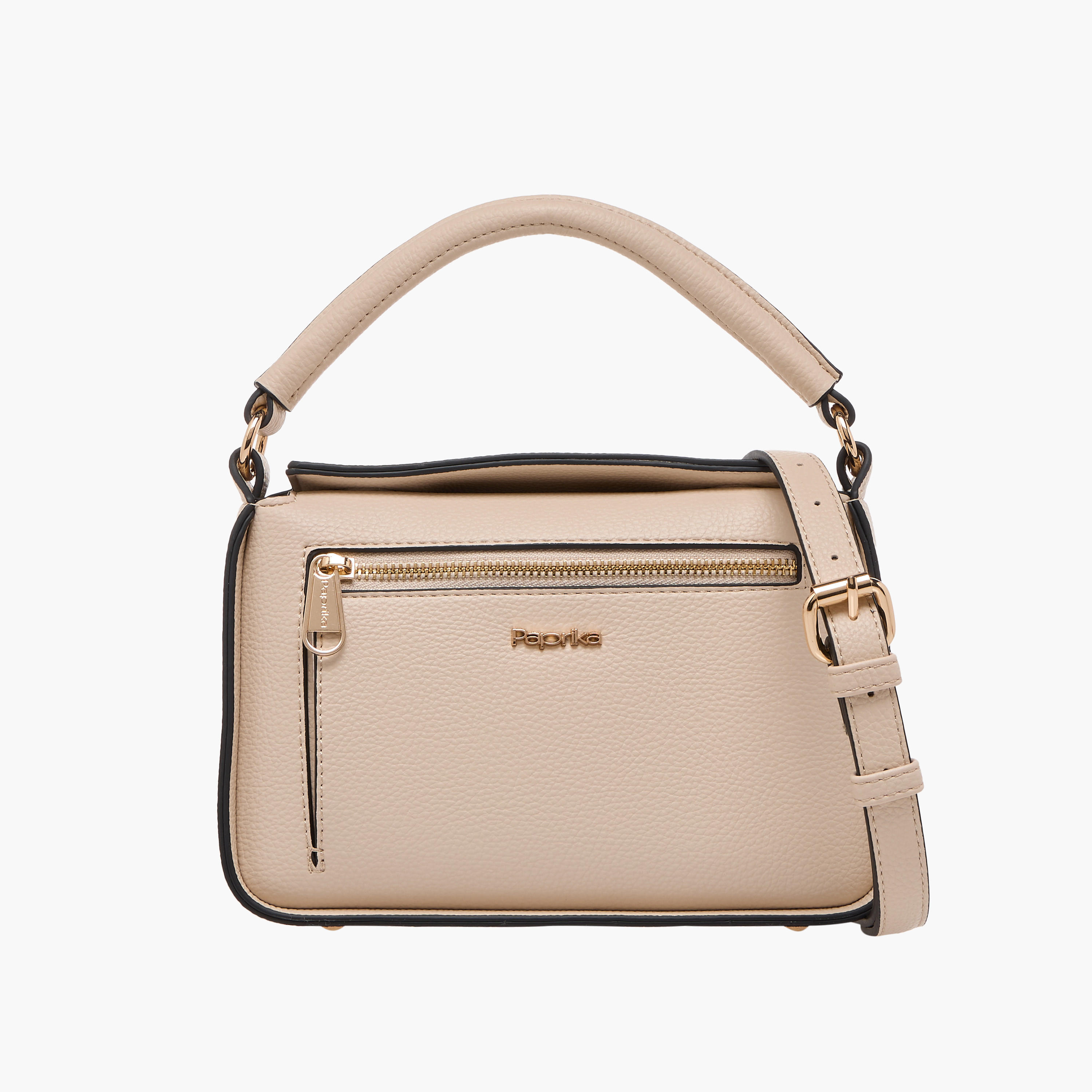 شنطة كروس بودي بارزة الملمس بحزام قابل للتعديل وزر إغلاق من بابريكا-women-bagsandwallets-handbags-image-1