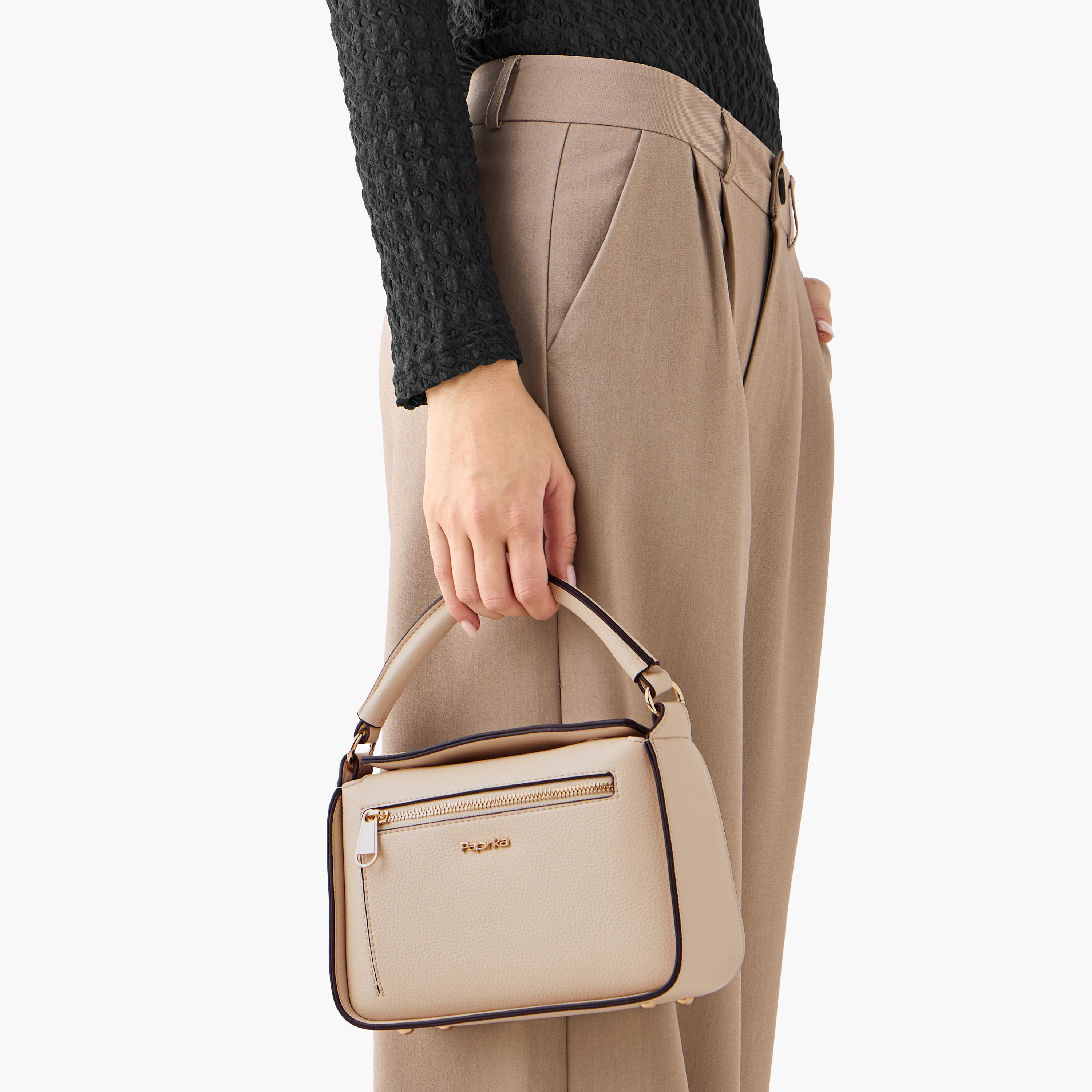 شنطة كروس بودي بارزة الملمس بحزام قابل للتعديل وزر إغلاق من بابريكا-women-bagsandwallets-handbags-image-9