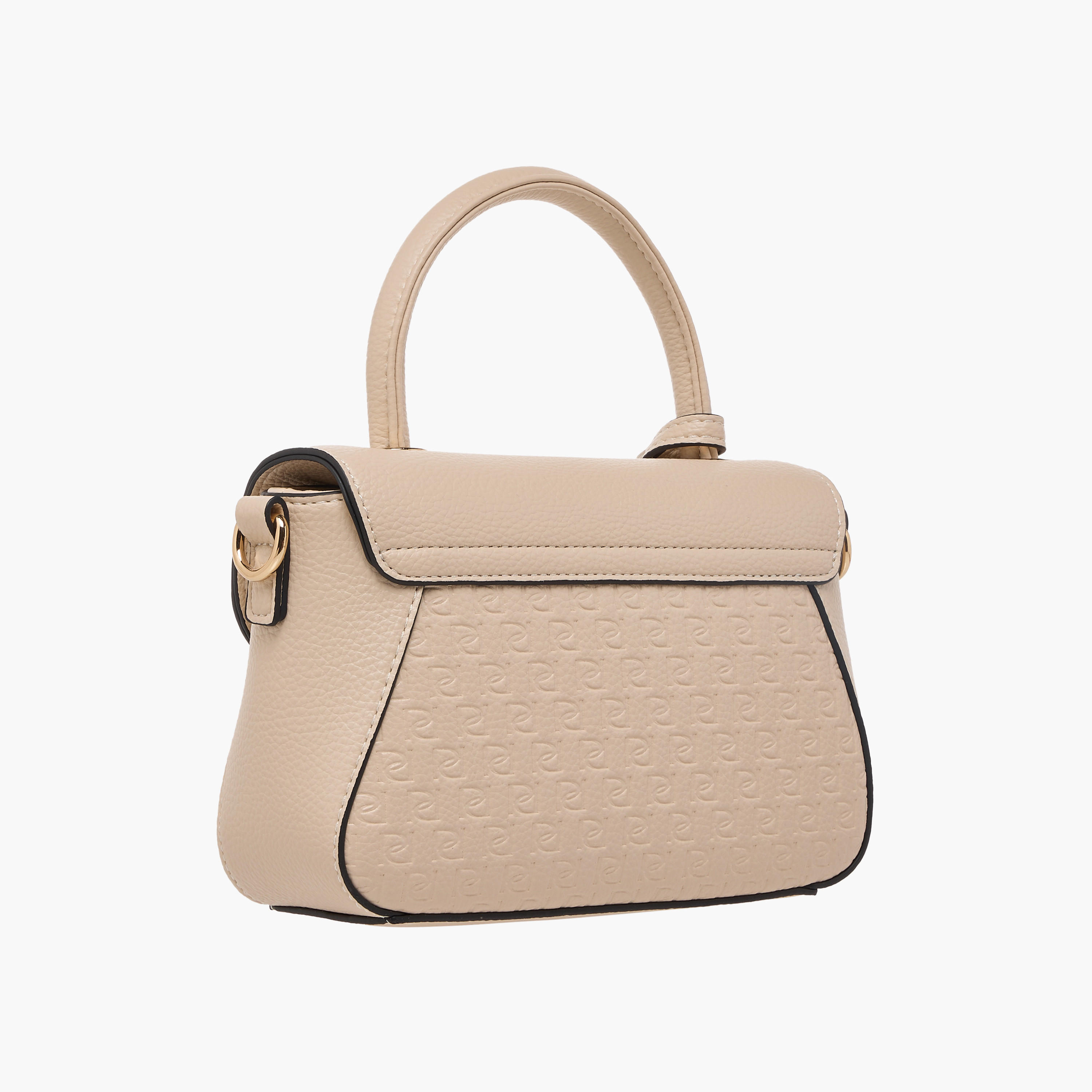 Paprika Monogram Embossed Satchel Bag with Button Closure-women-bagsandwallets-handbags-image-4