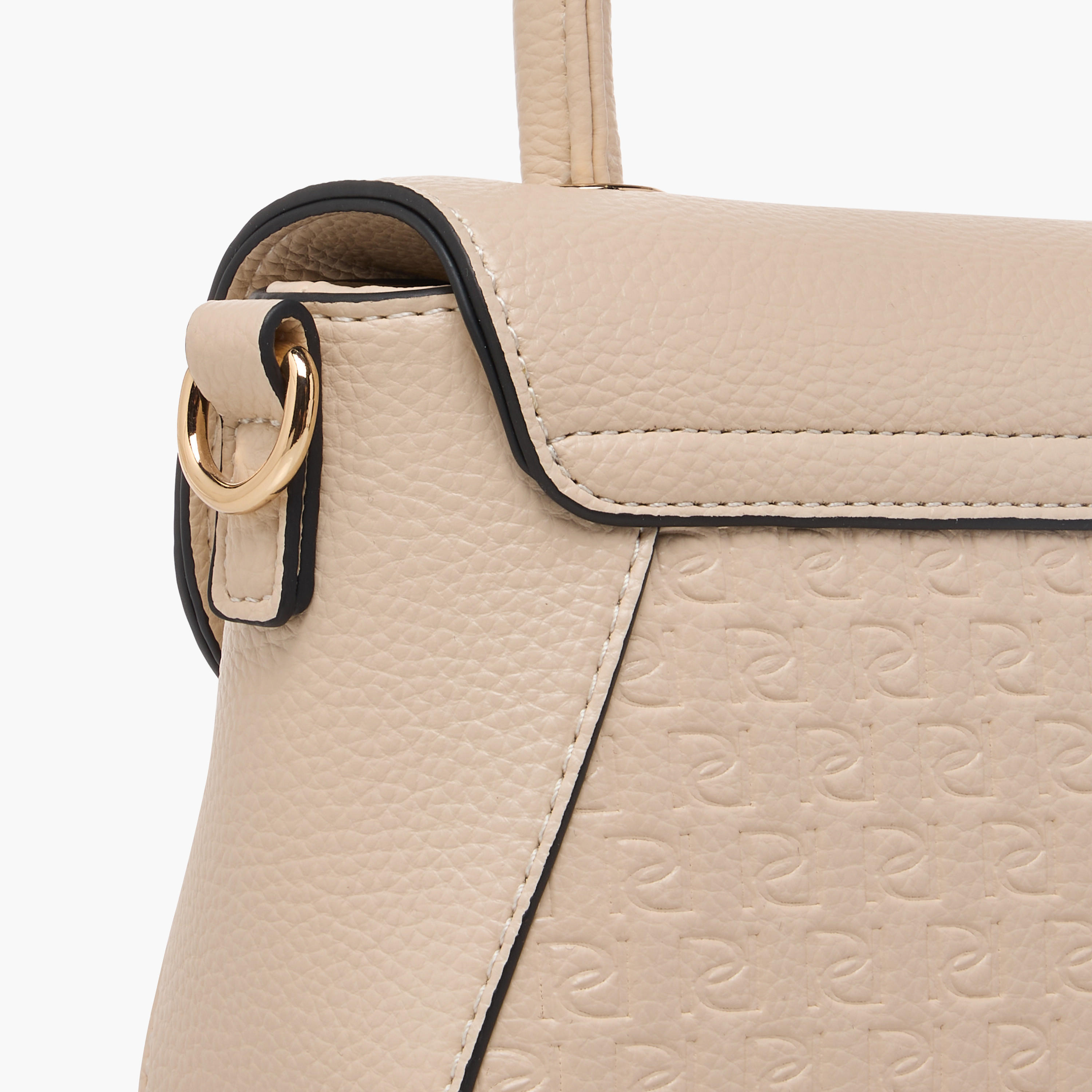 Paprika Monogram Embossed Satchel Bag with Button Closure-women-bagsandwallets-handbags-image-6